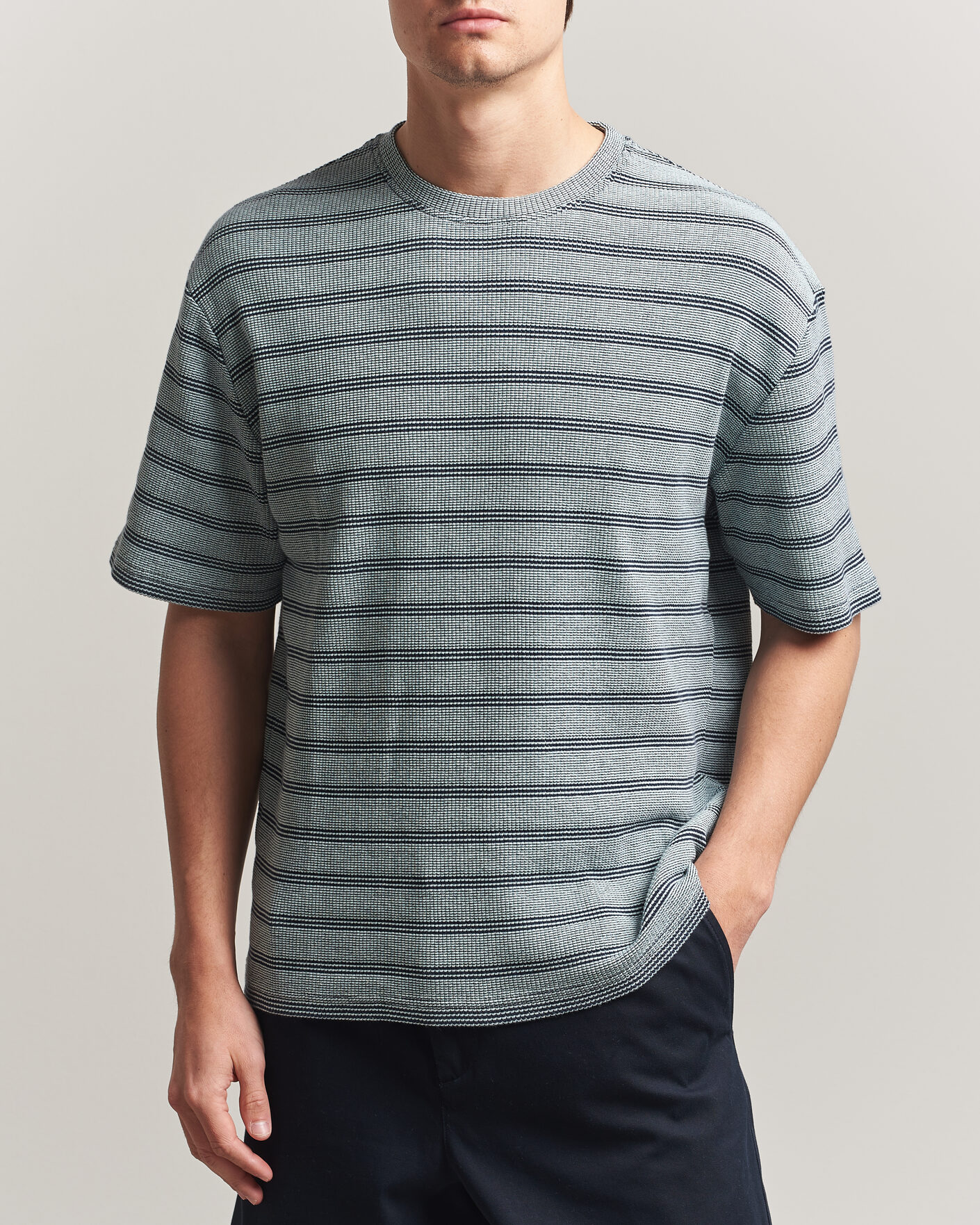 Men | T-Shirts | J.Lindeberg | Jose Jacquard T-Shirt Estate Blue