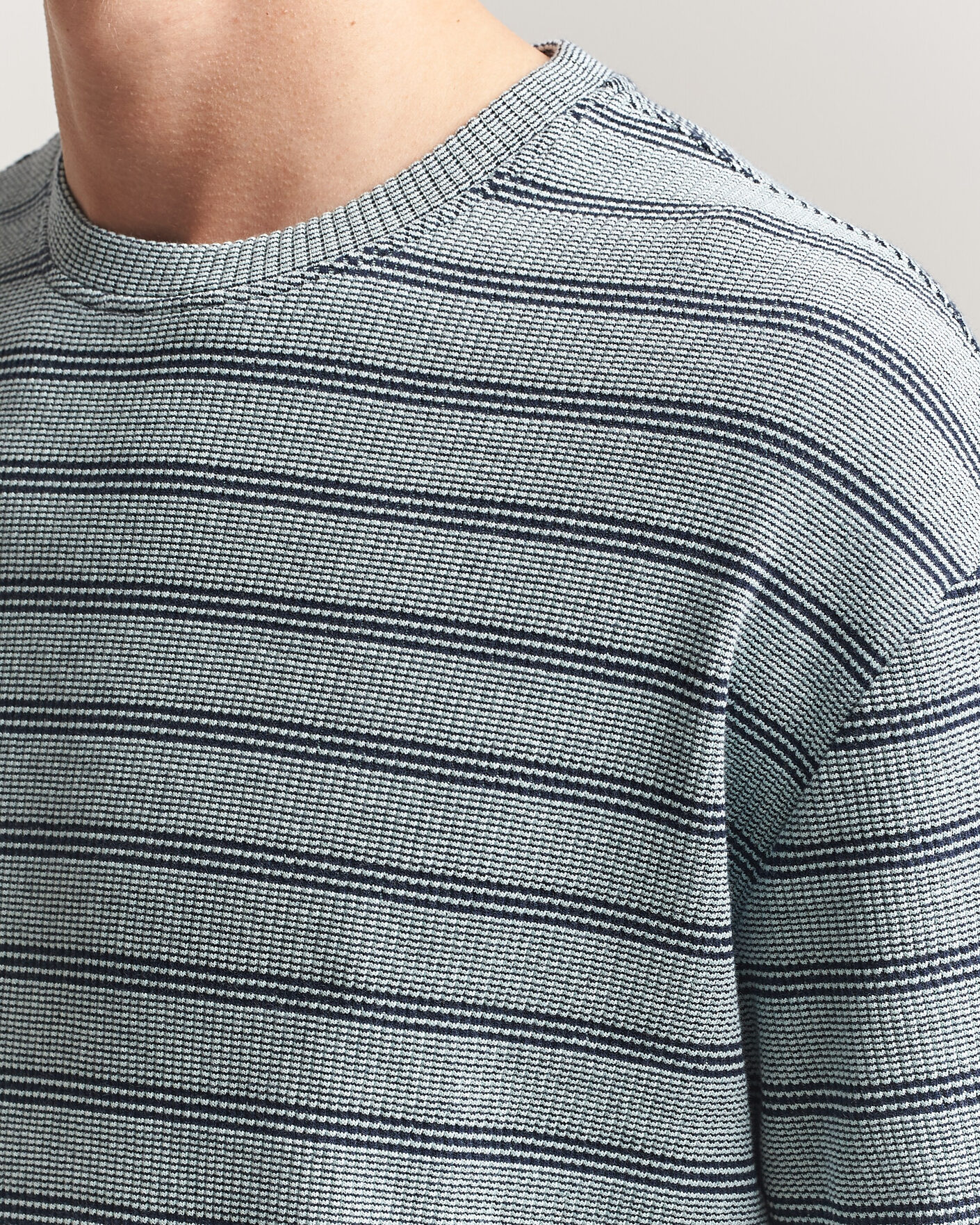 Men | T-Shirts | J.Lindeberg | Jose Jacquard T-Shirt Estate Blue