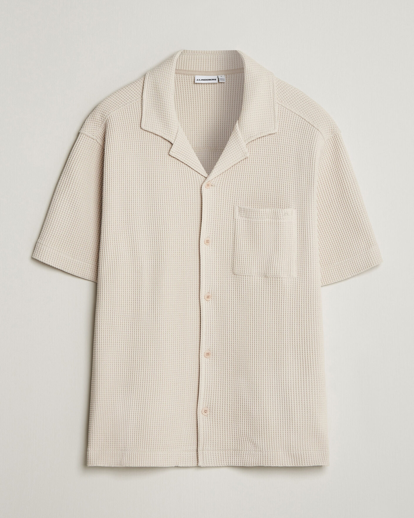 Men | Shirts | J.Lindeberg | Theron Waffle Resort Shirt Moonbeam