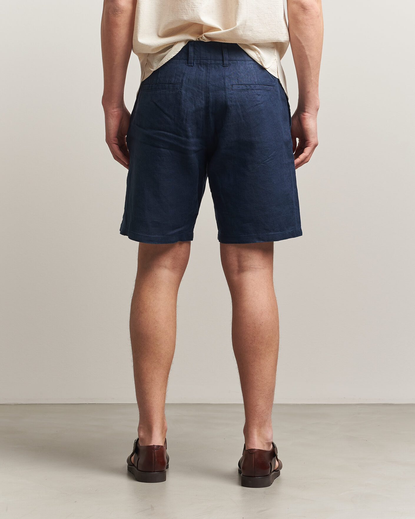 Men | Shorts | NN07 | Aden Linen Shorts Navy Blue