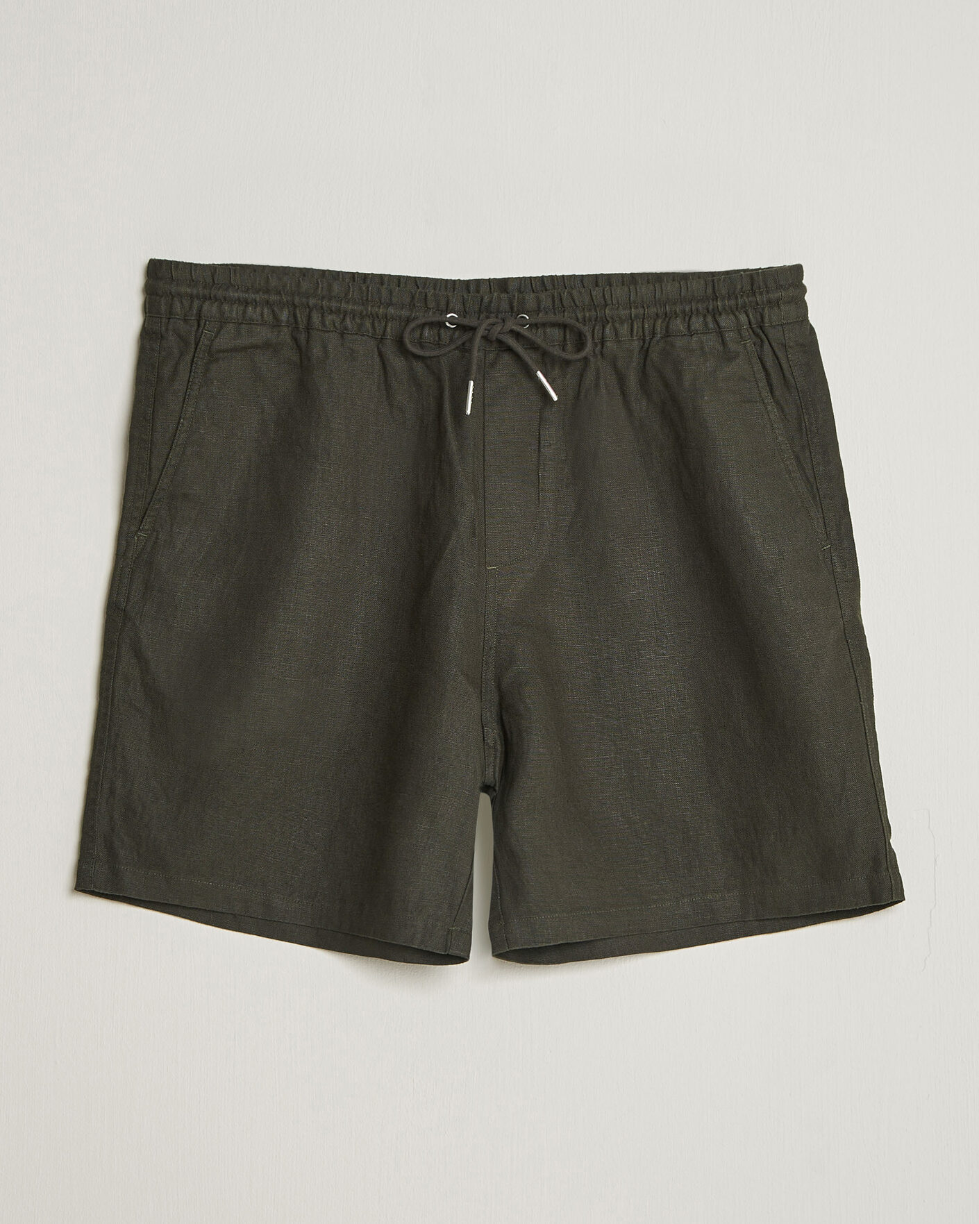 Men |  | NN07 | Gregor Linen Drawstring Shorts Dark Army