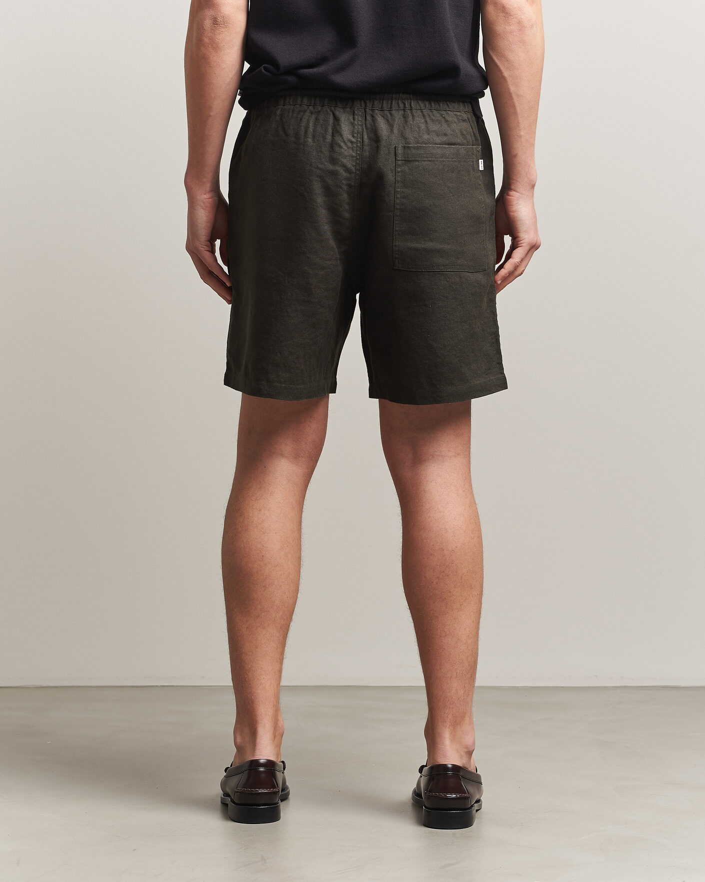 Men | Shorts | NN07 | Gregor Linen Drawstring Shorts Dark Army