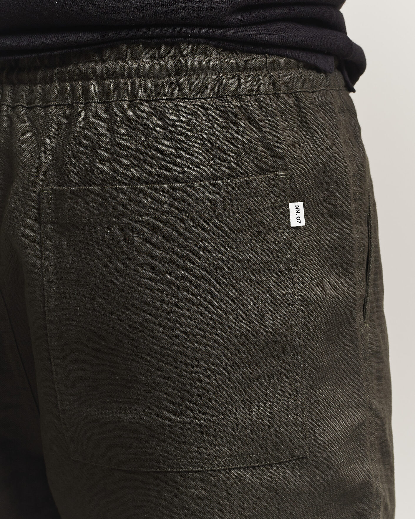 Men | Shorts | NN07 | Gregor Linen Drawstring Shorts Dark Army
