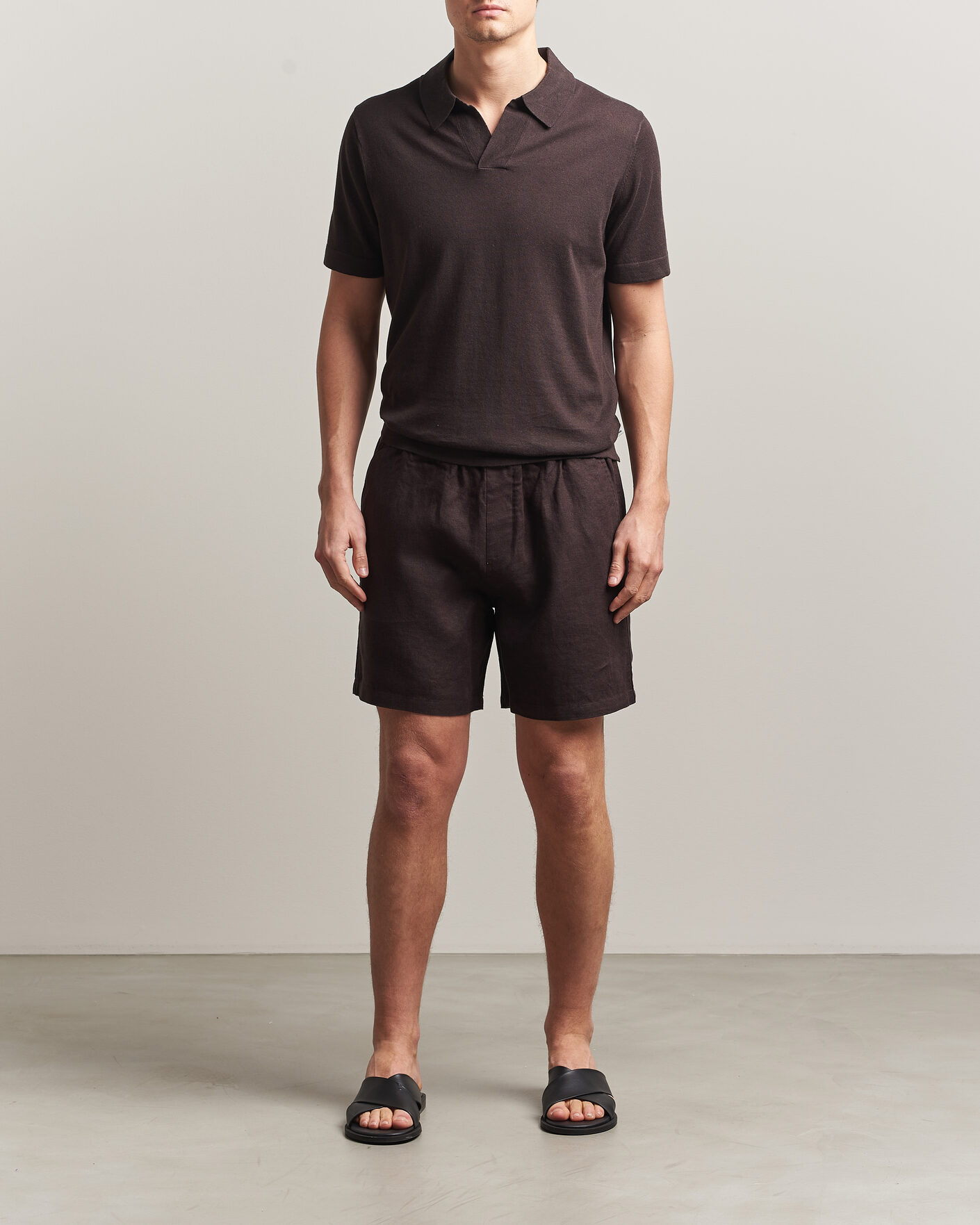 Men | Shorts | NN07 | Gregor Linen Drawstring Shorts Dusky Port