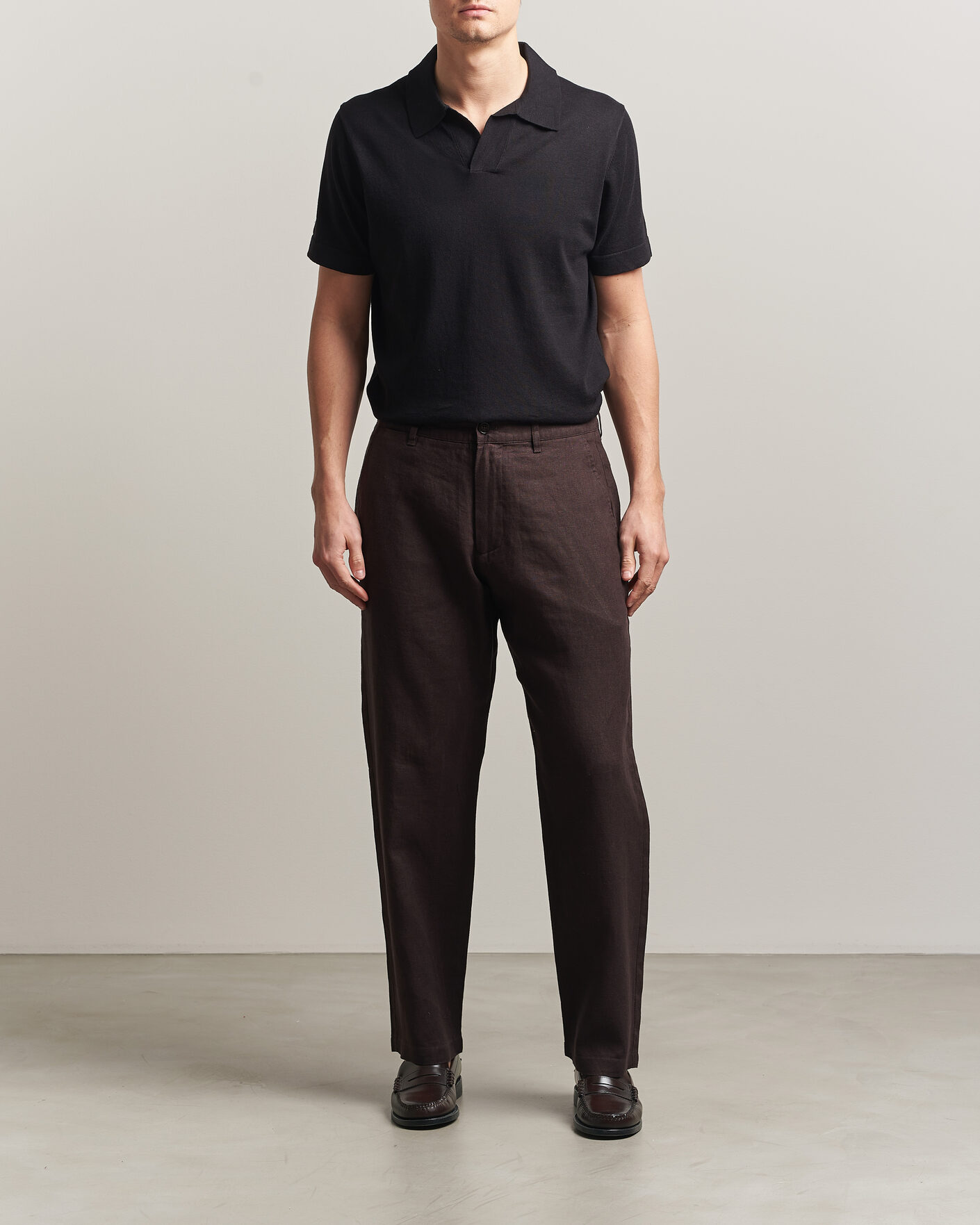 Men | Trousers | NN07 | Aden Regular Fit Linen Trousers Dusky Port