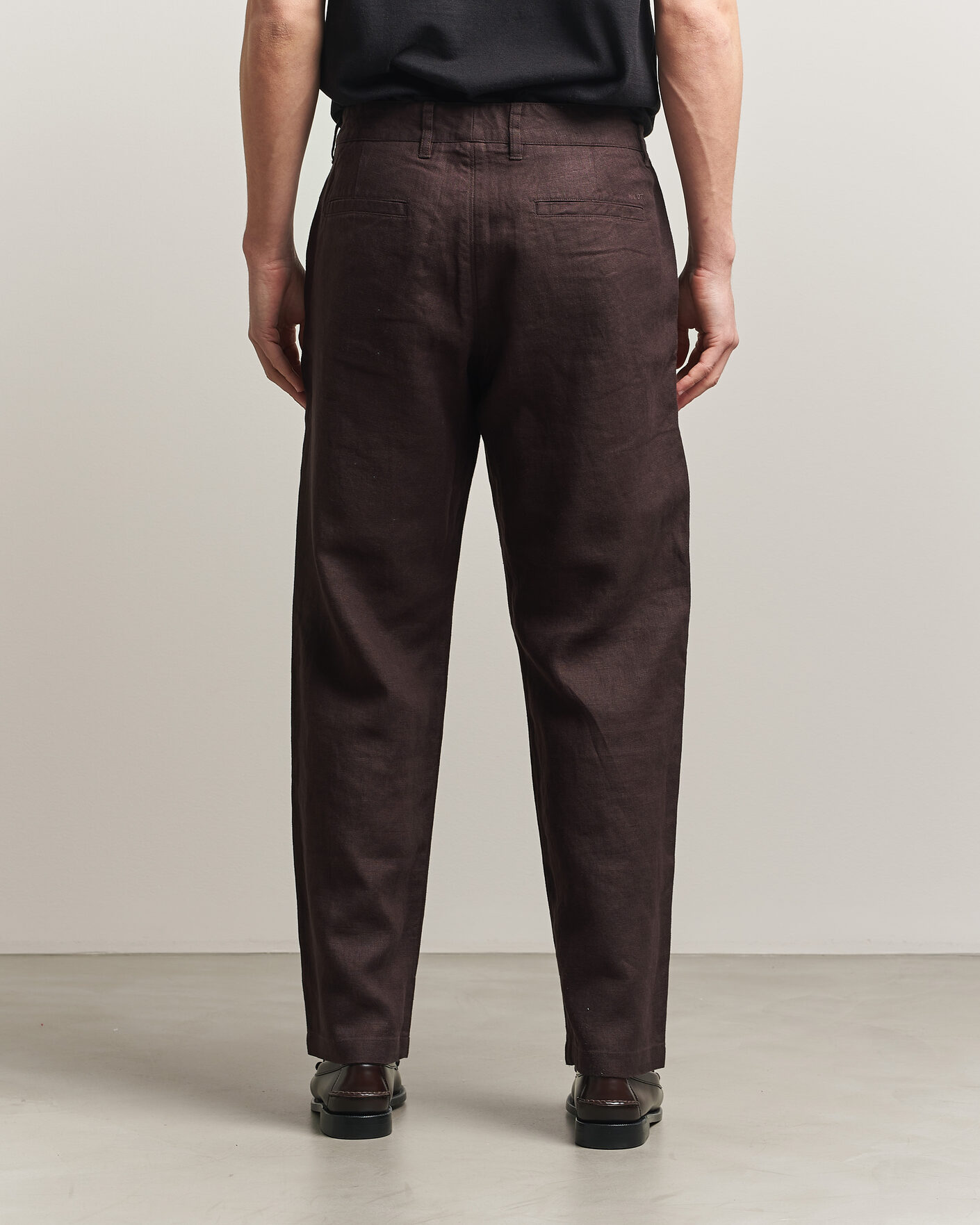 Men | Trousers | NN07 | Aden Regular Fit Linen Trousers Dusky Port