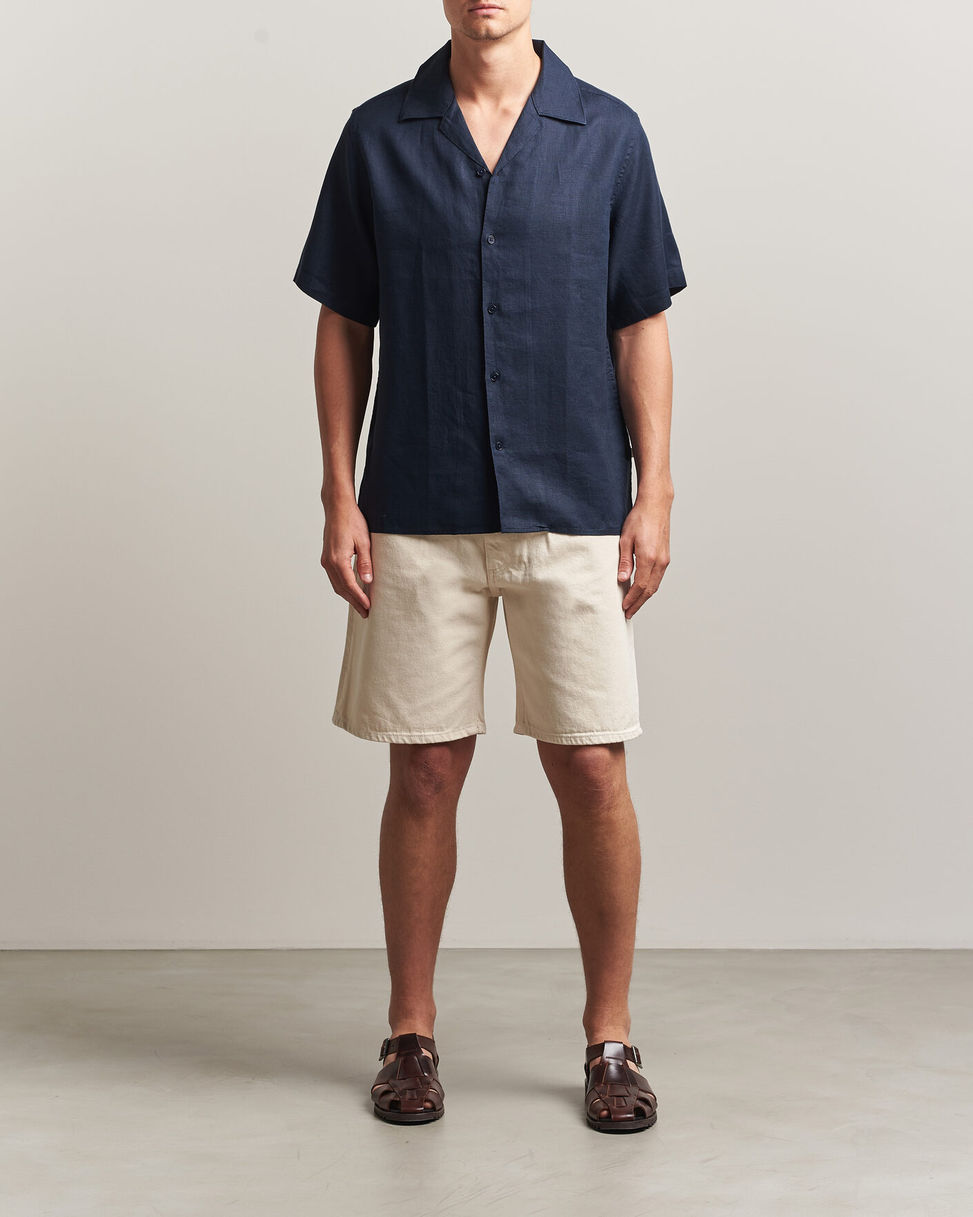 Men | Shirts | NN07 | Julio Linen Resort Shirt Navy Blue