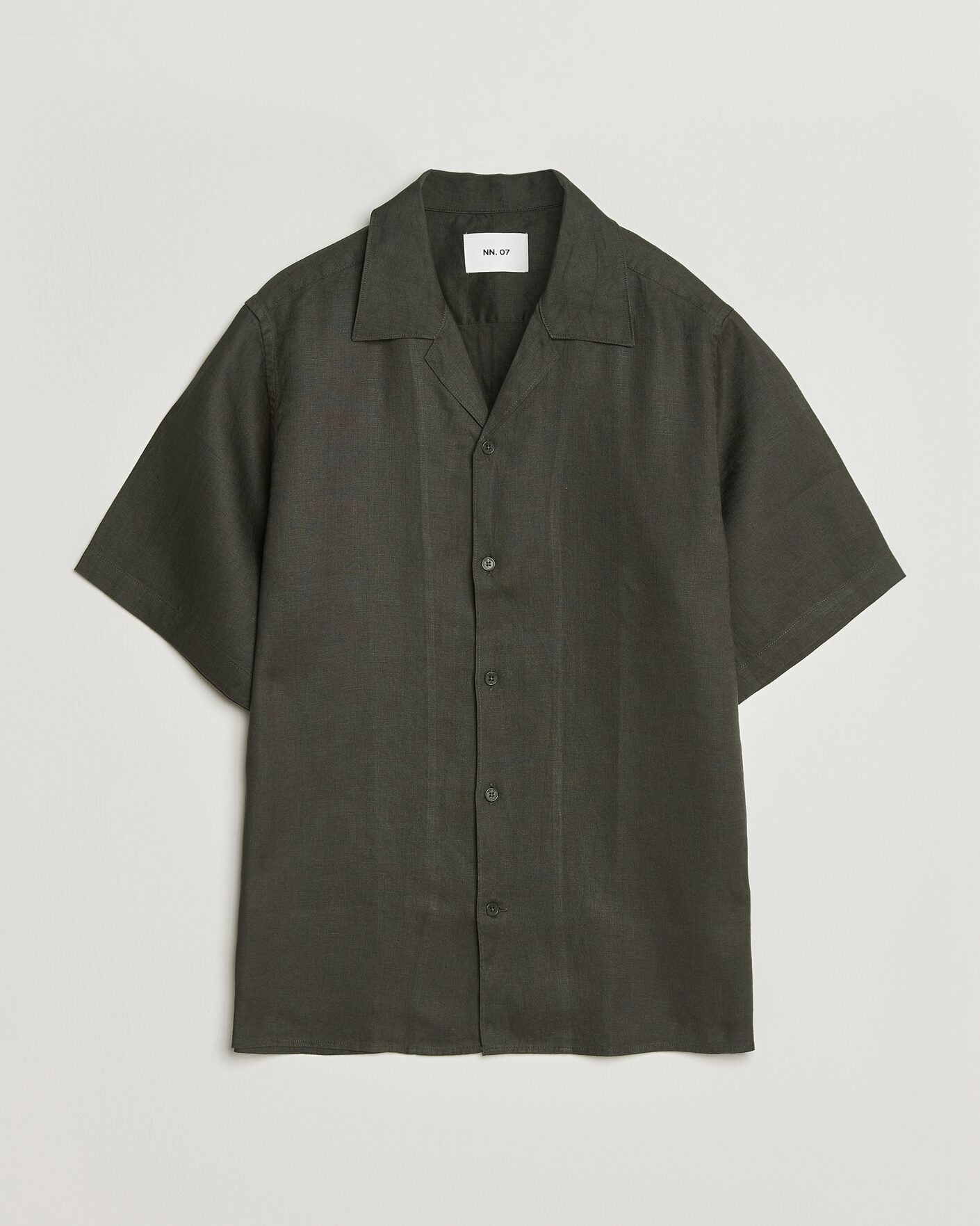 Men | Shirts | NN07 | Julio Linen Resort Shirt Dark Army