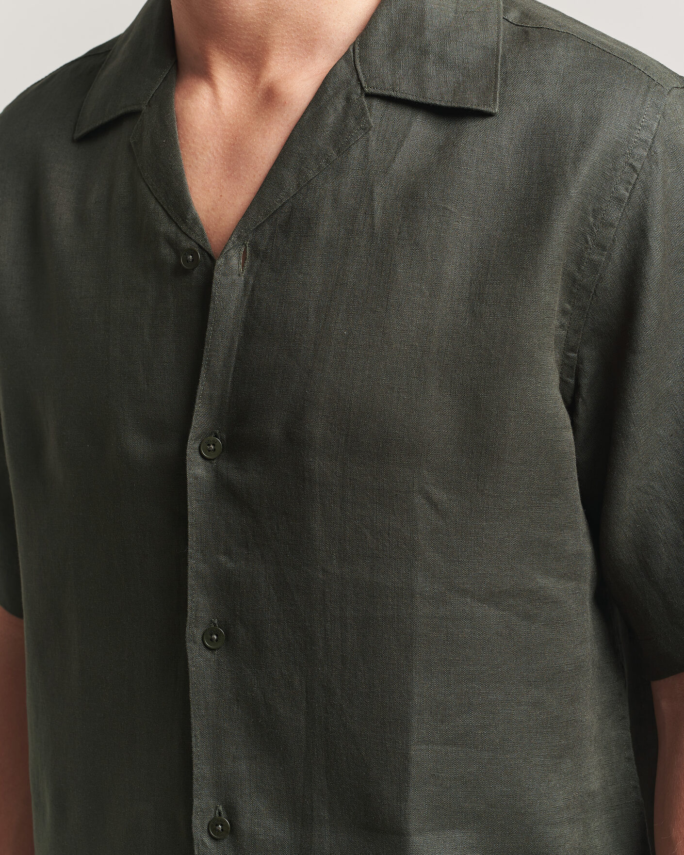 Men | Shirts | NN07 | Julio Linen Resort Shirt Dark Army