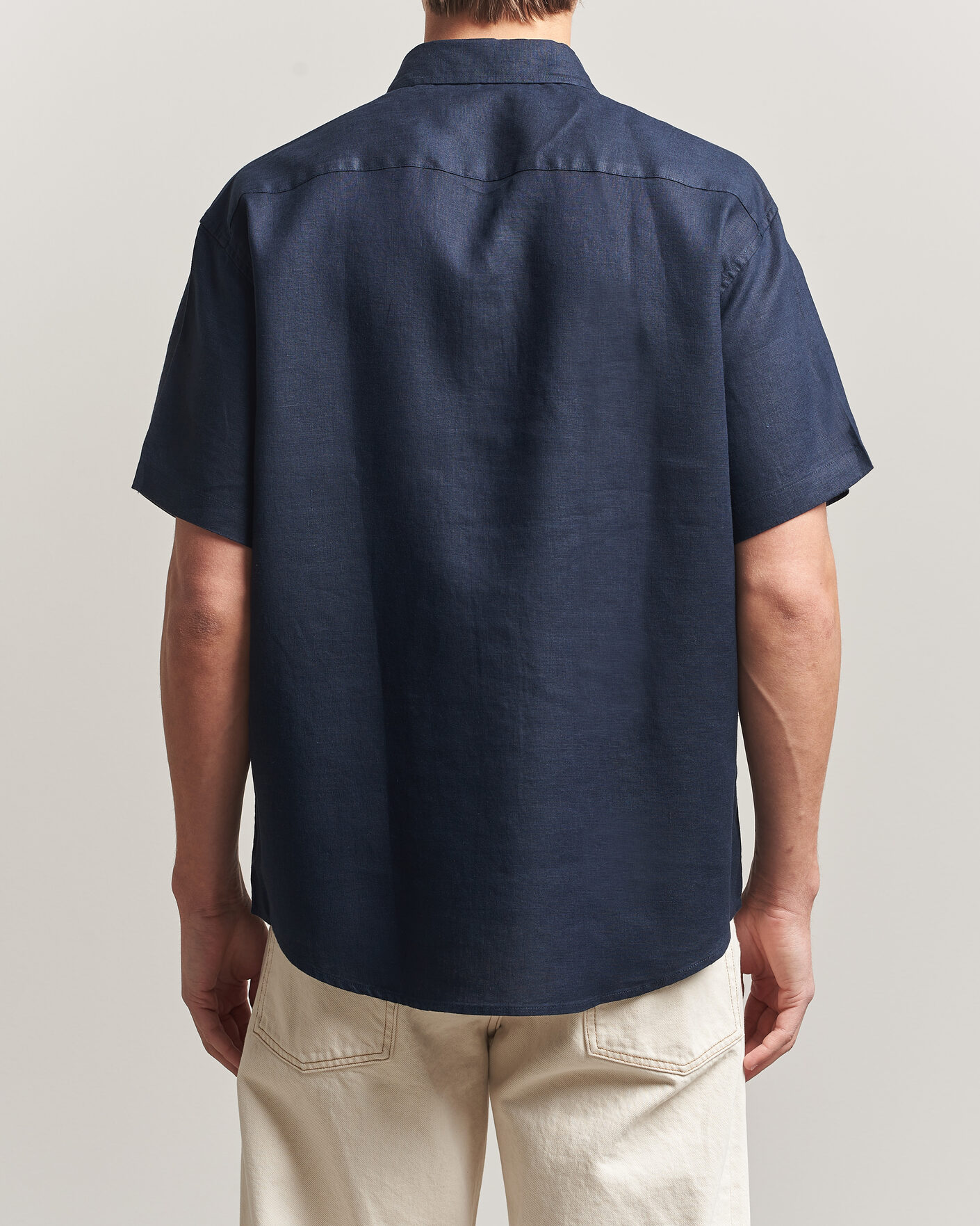 Men | Shirts | NN07 | Deon Linen Short Sleeve Shirt Navy Blue