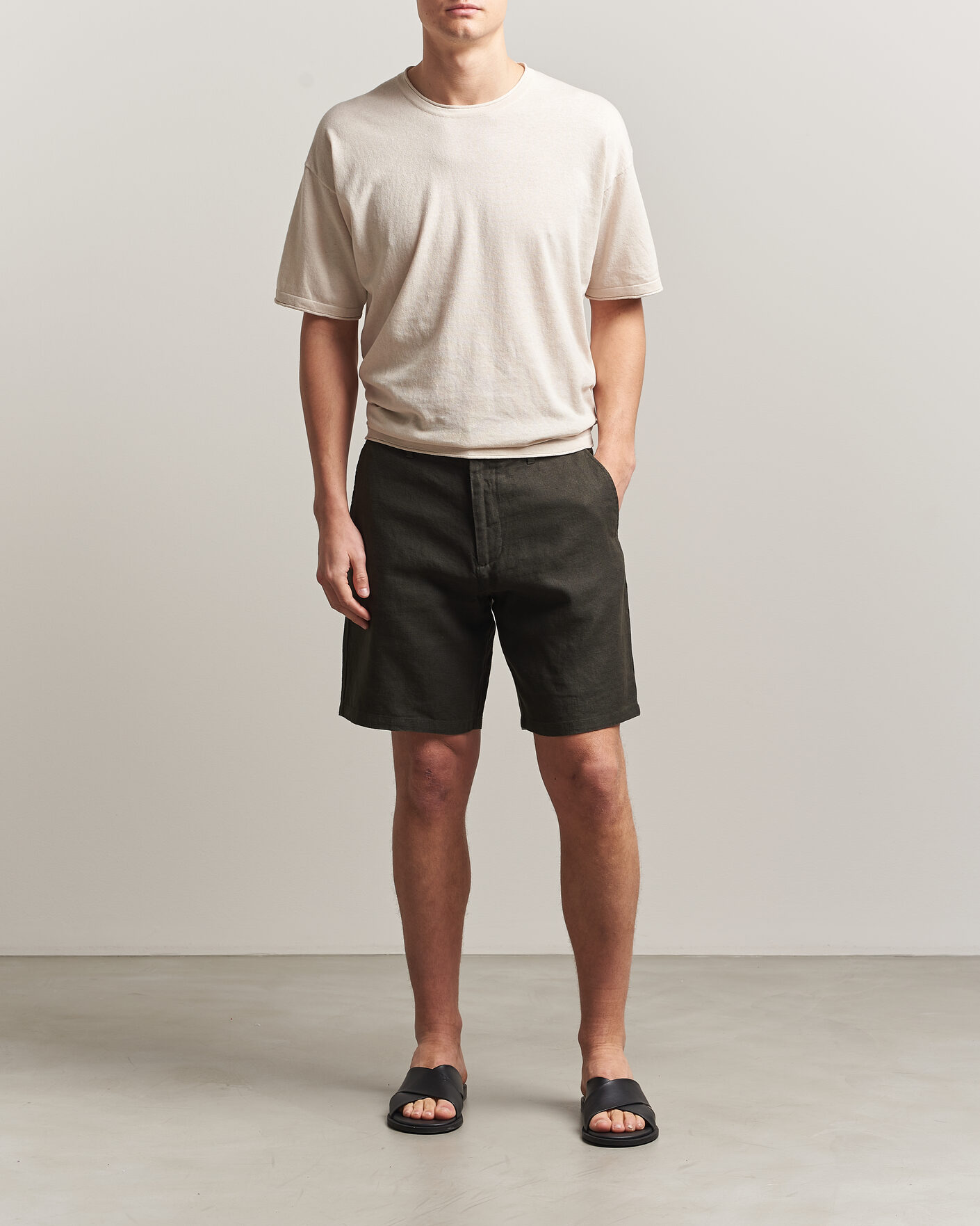 Men | T-Shirts | NN07 | Ryan Cotton/Linen T-Shirt Oat