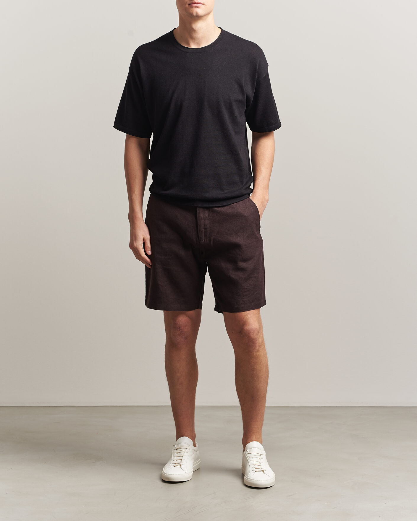 Men | T-Shirts | NN07 | Ryan Cotton/Linen T-Shirt Black