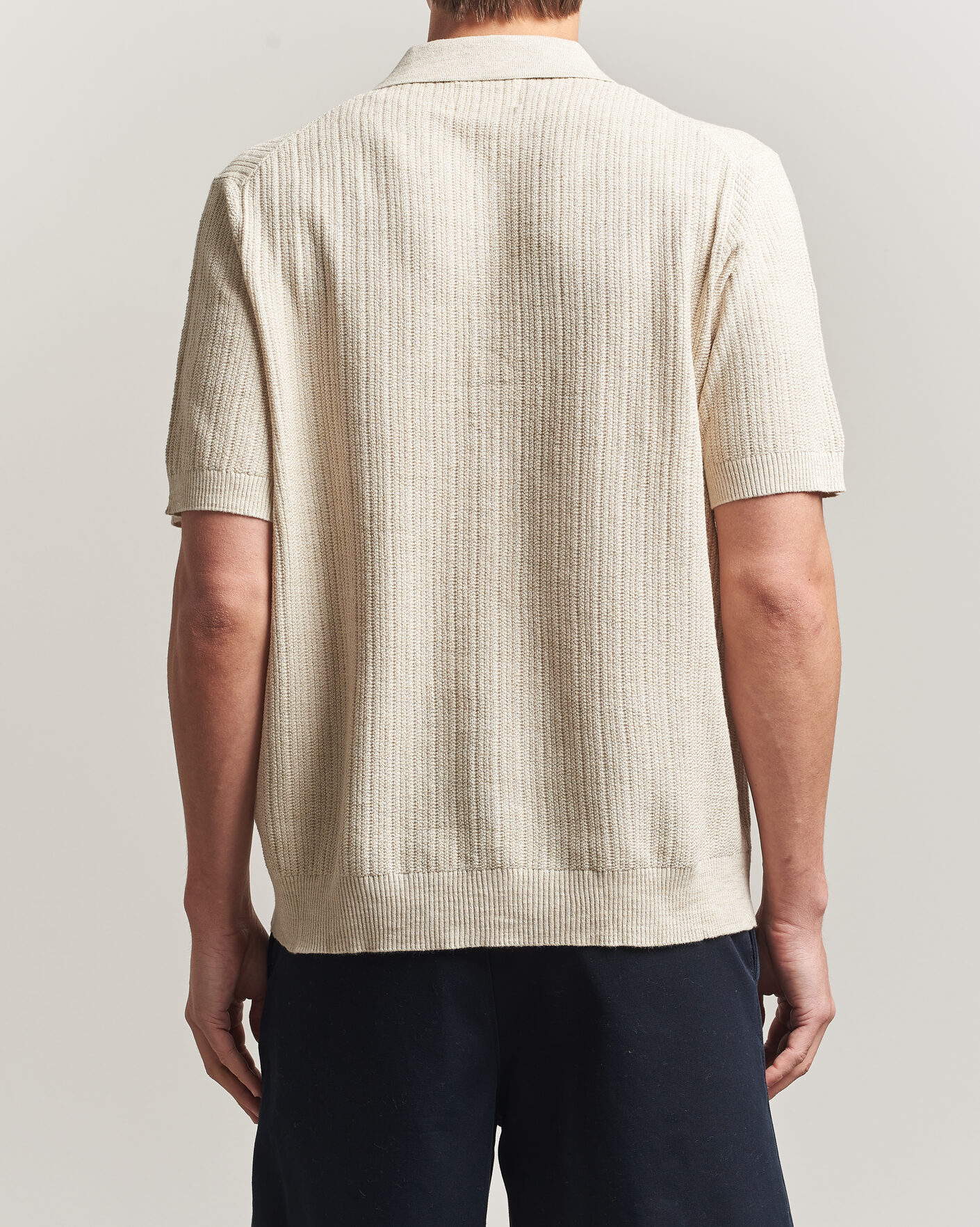 Men | Shirts | NN07 | Nolan Knitted Short Sleeve Shirt Ivory