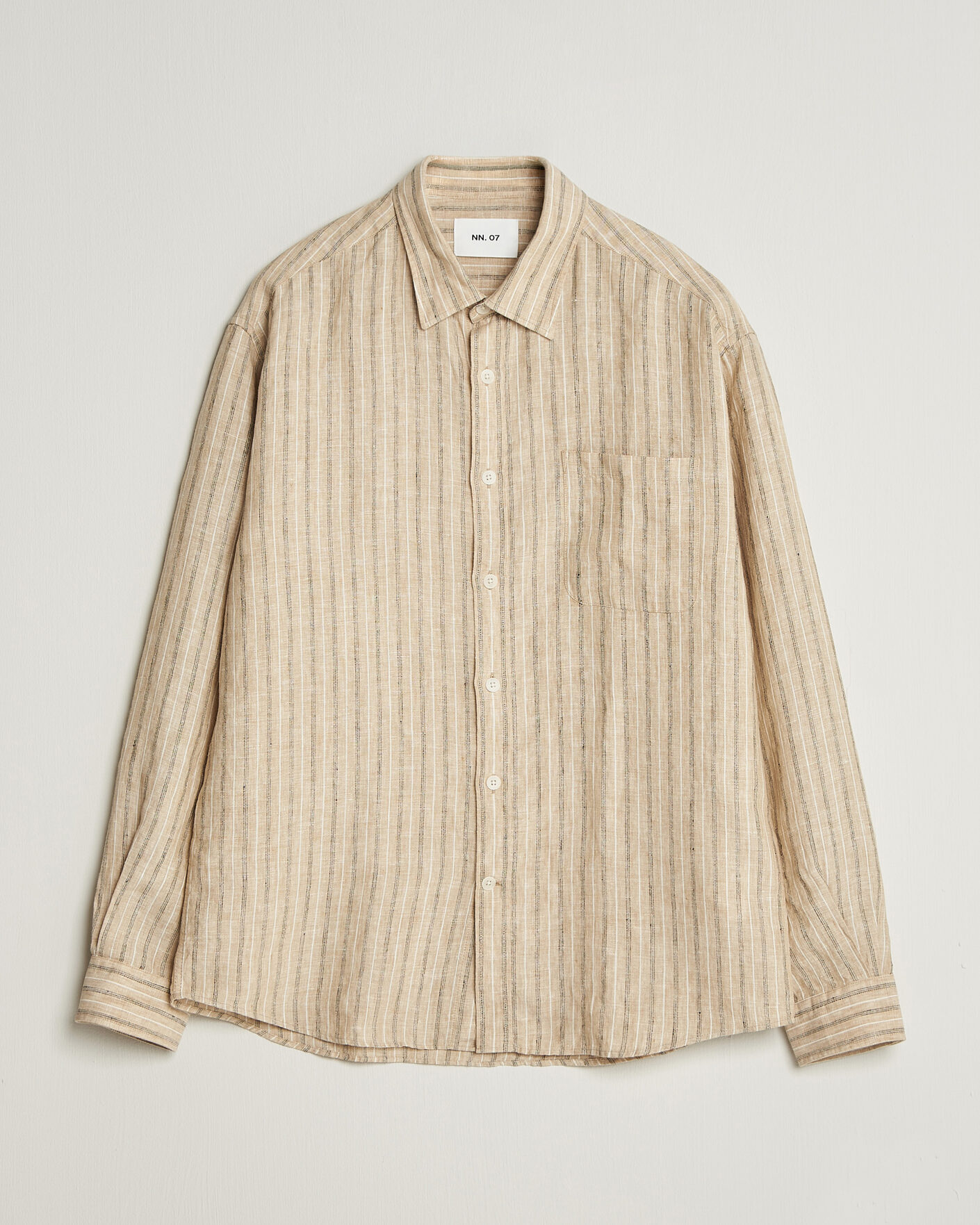 Men | Shirts | NN07 | Deon Linen Shirt Black Stripe