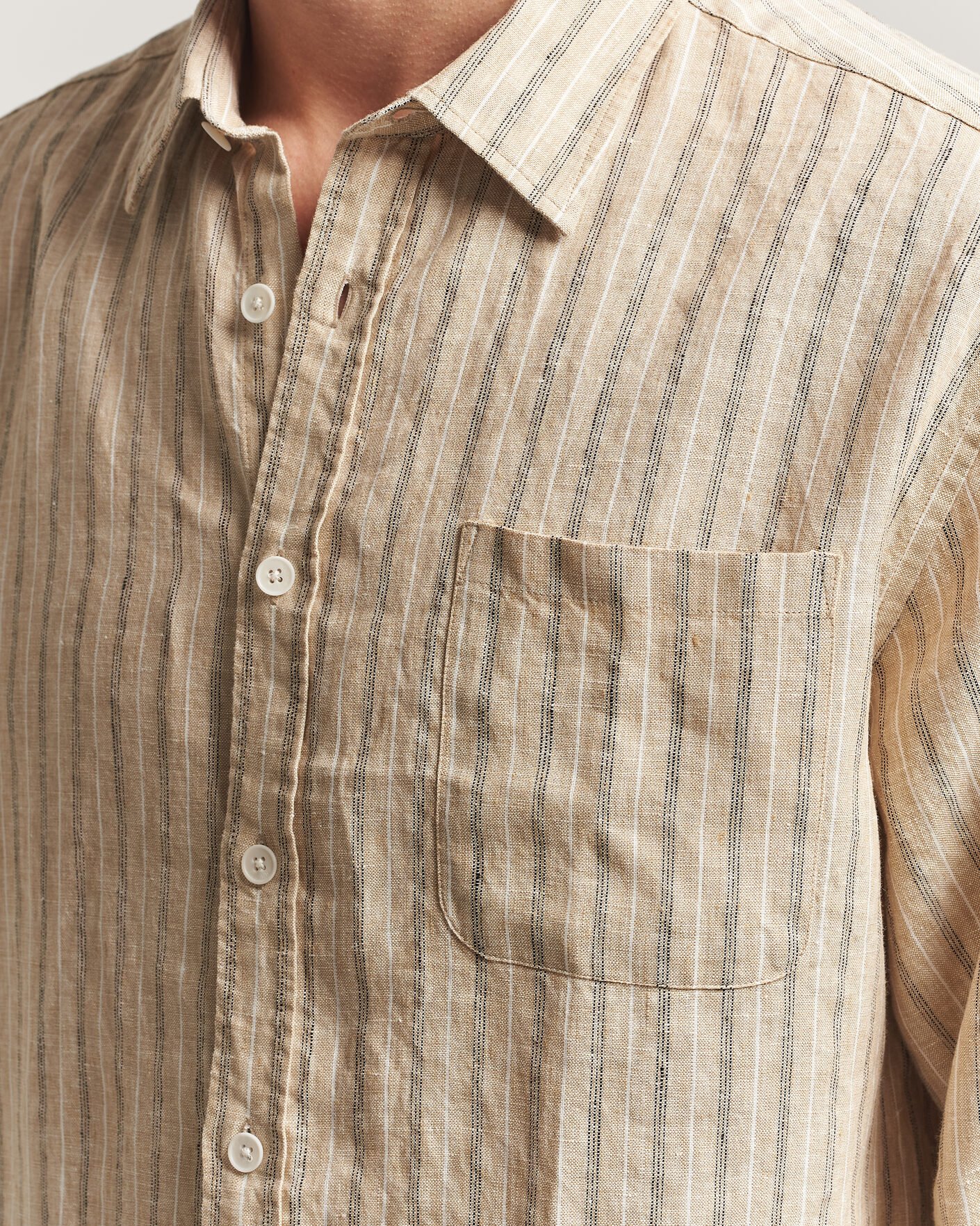 Men | Shirts | NN07 | Deon Linen Shirt Black Stripe