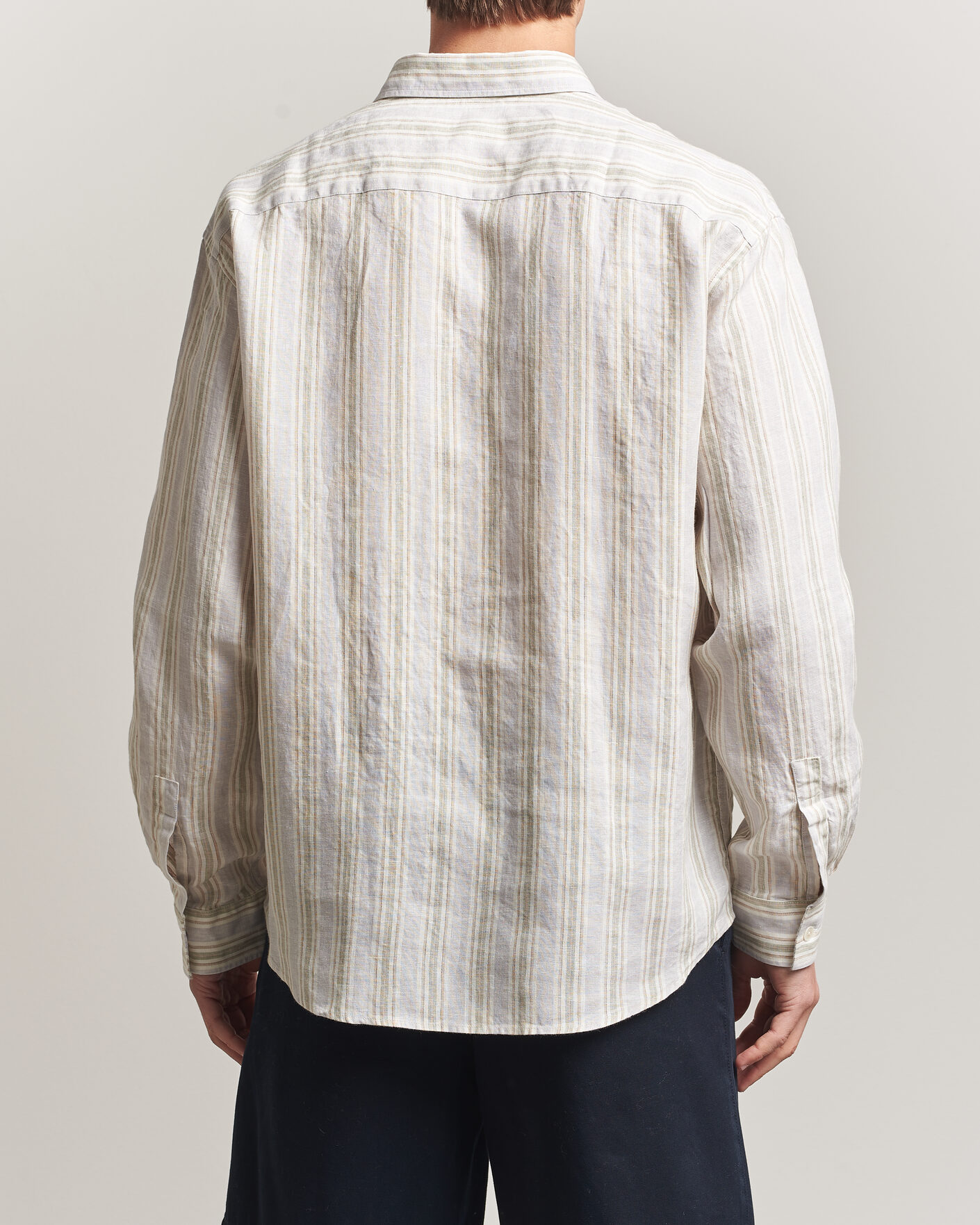 Men | Shirts | NN07 | Deon Linen Shirt Mint Stripe