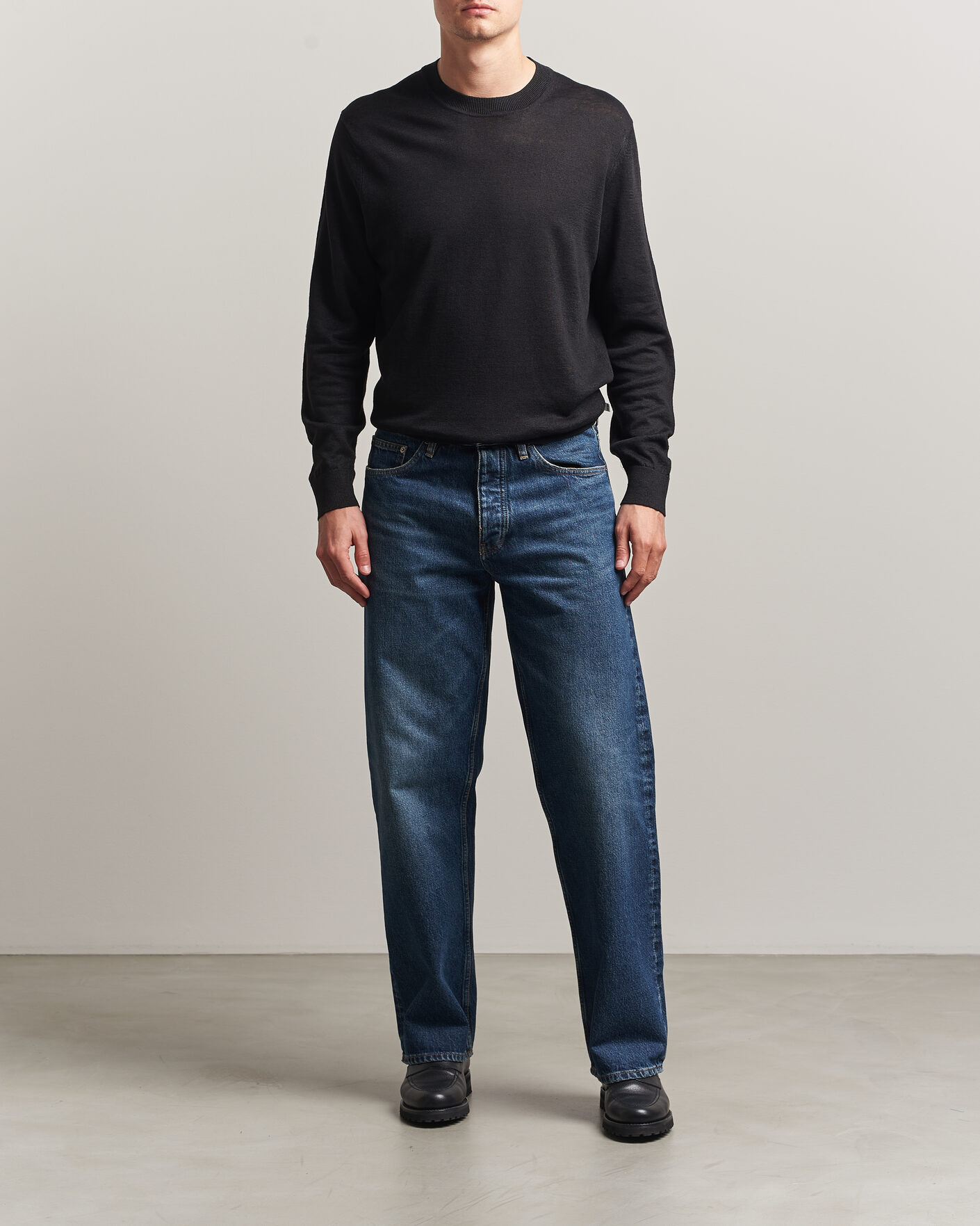 Men | Sweaters & Knitwear | NN07 | Ted Linen Knitted Sweater Black