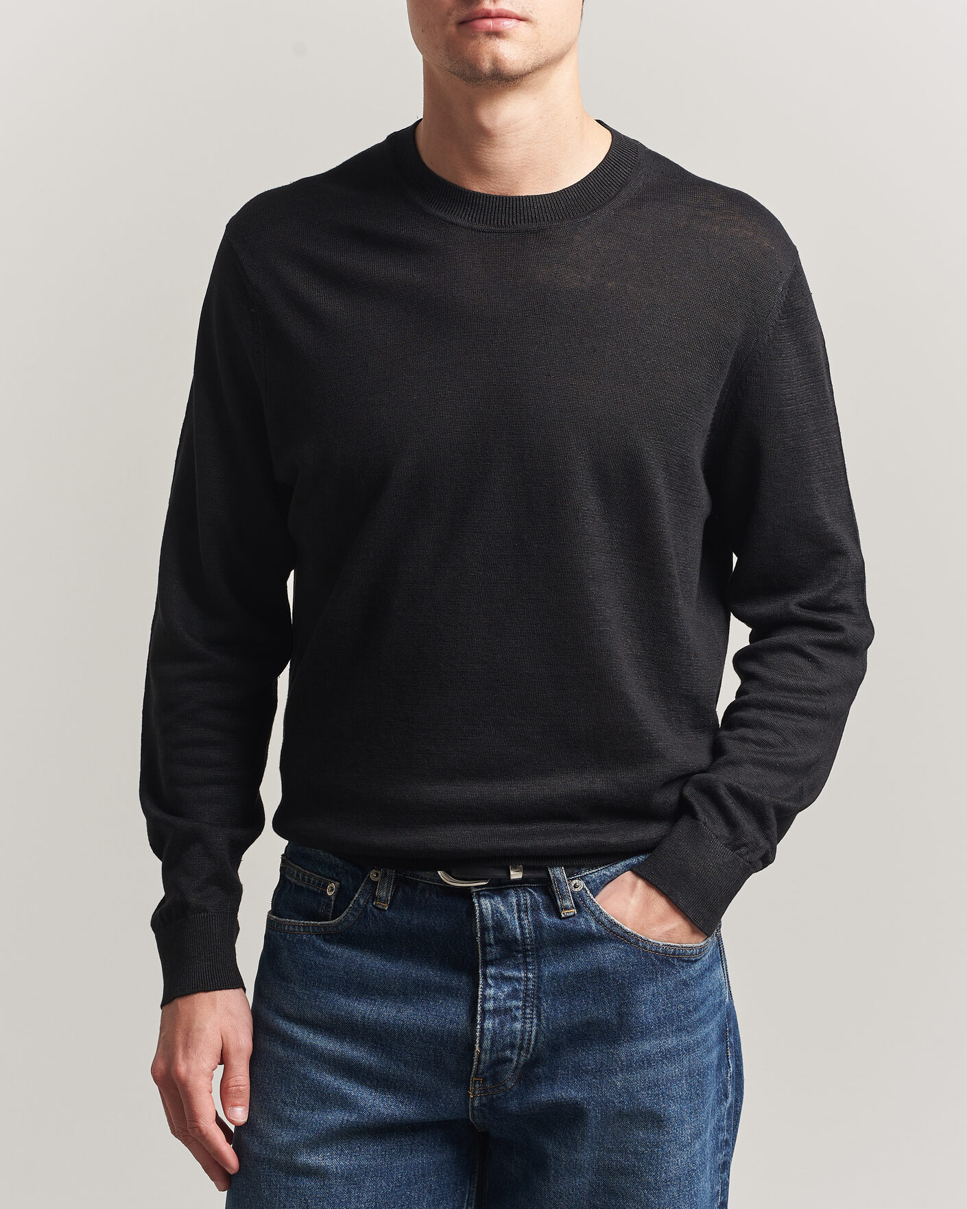 Men | Sweaters & Knitwear | NN07 | Ted Linen Knitted Sweater Black