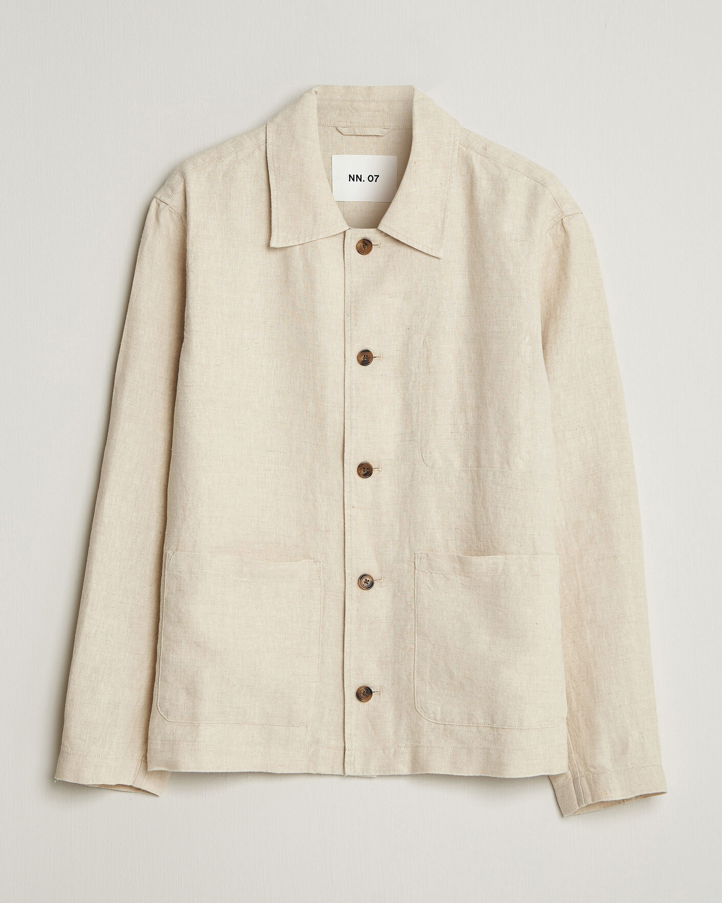 Men | Shirts | NN07 | Morgan Linen Overshirt Oat