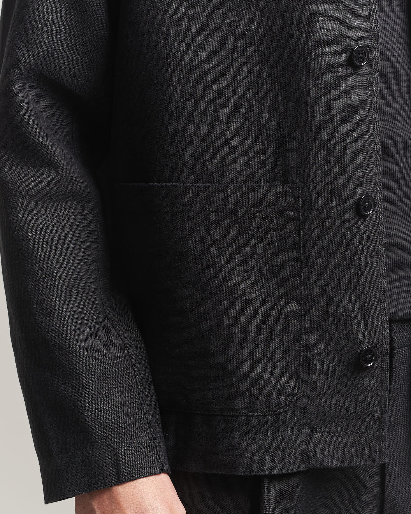 Men | Shirts | NN07 | Morgan Linen Overshirt Black