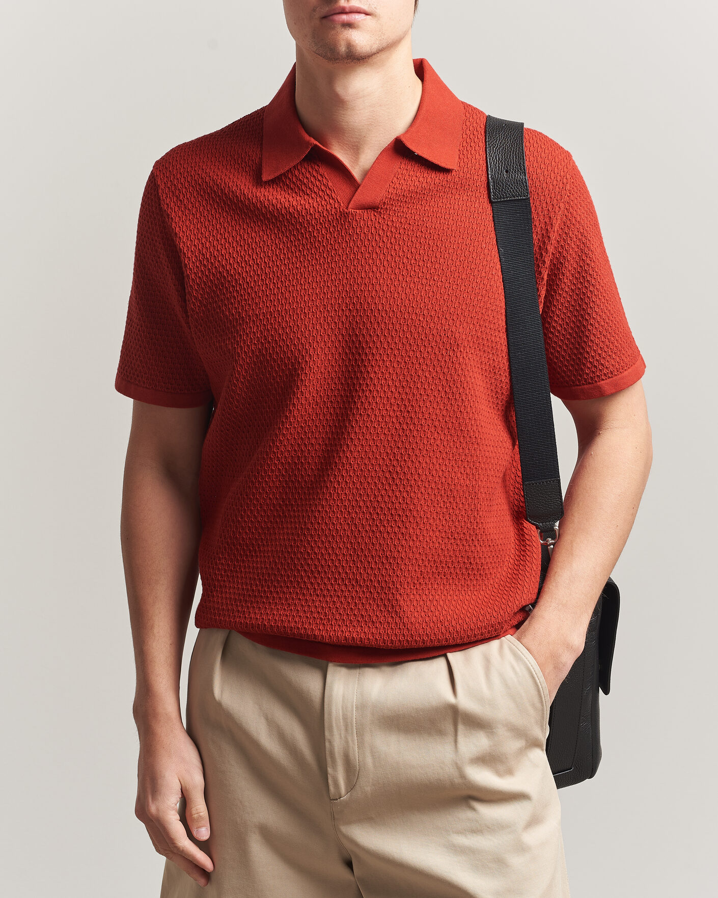 Men | Polo Shirts | NN07 | Paul Knitted Polo Sienna Heat