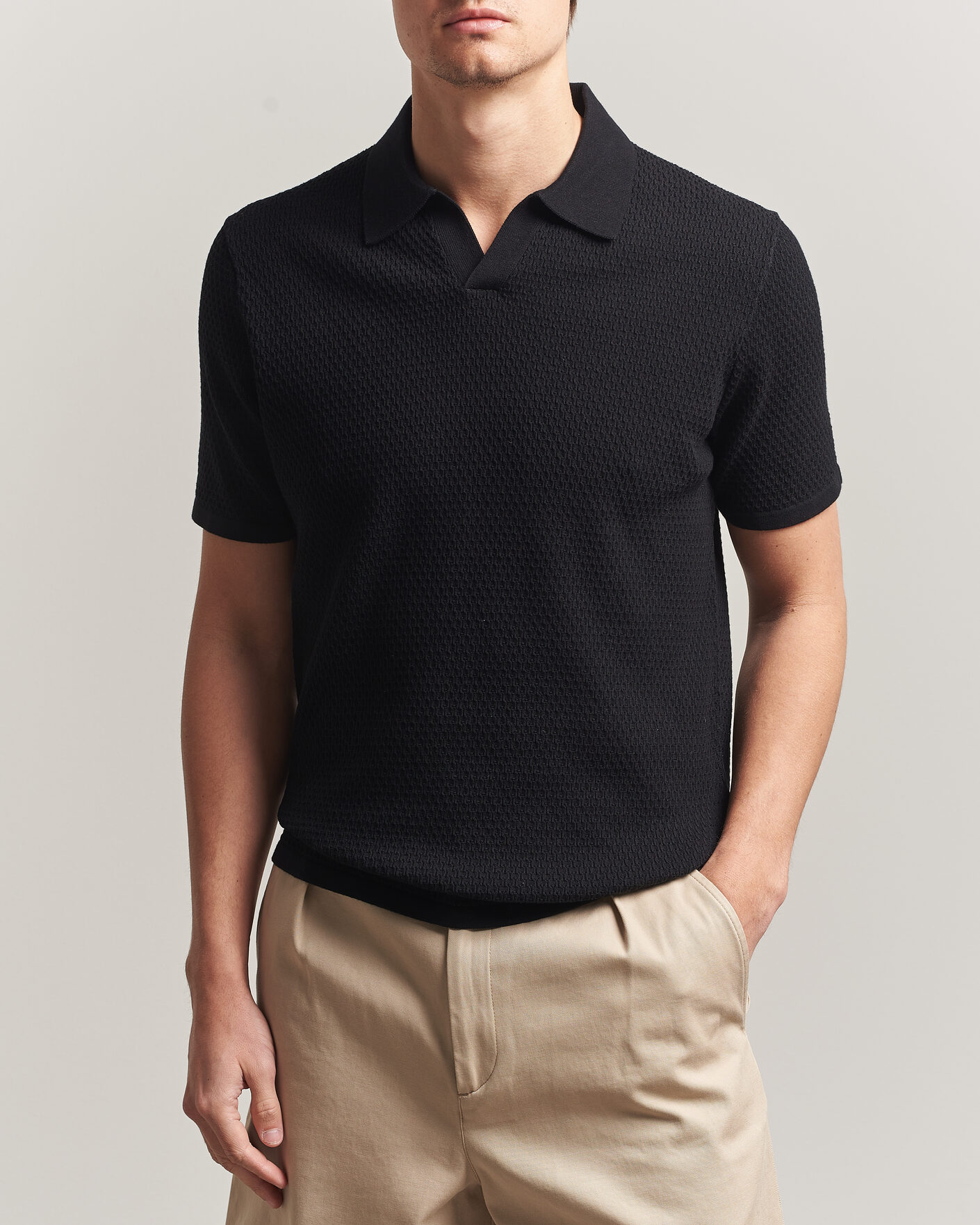 Men | Polo Shirts | NN07 | Paul Knitted Polo Black