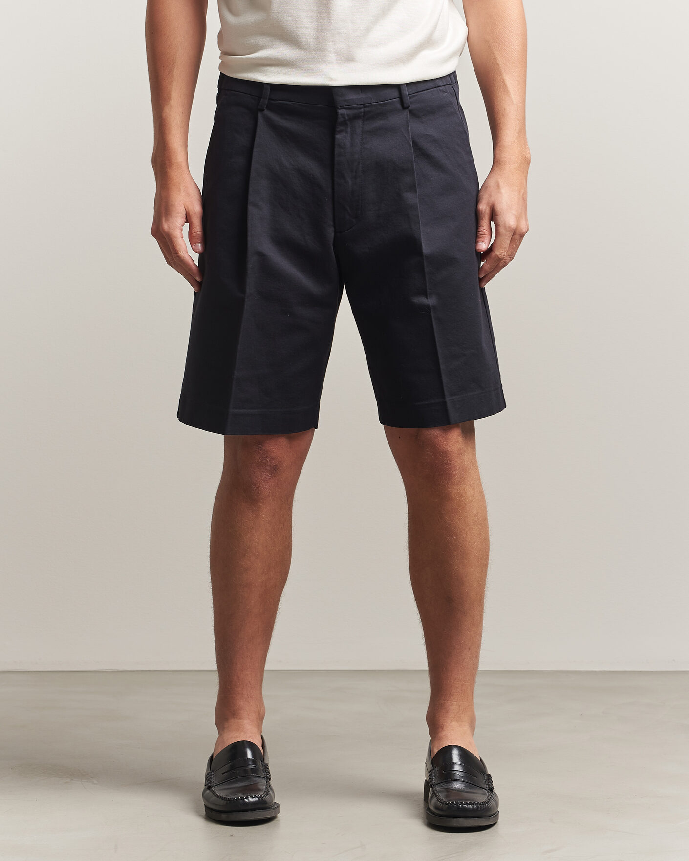 Men | Shorts | NN07 | Kay Relaxed Fit Cotton Drawstring Shorts Navy Blue