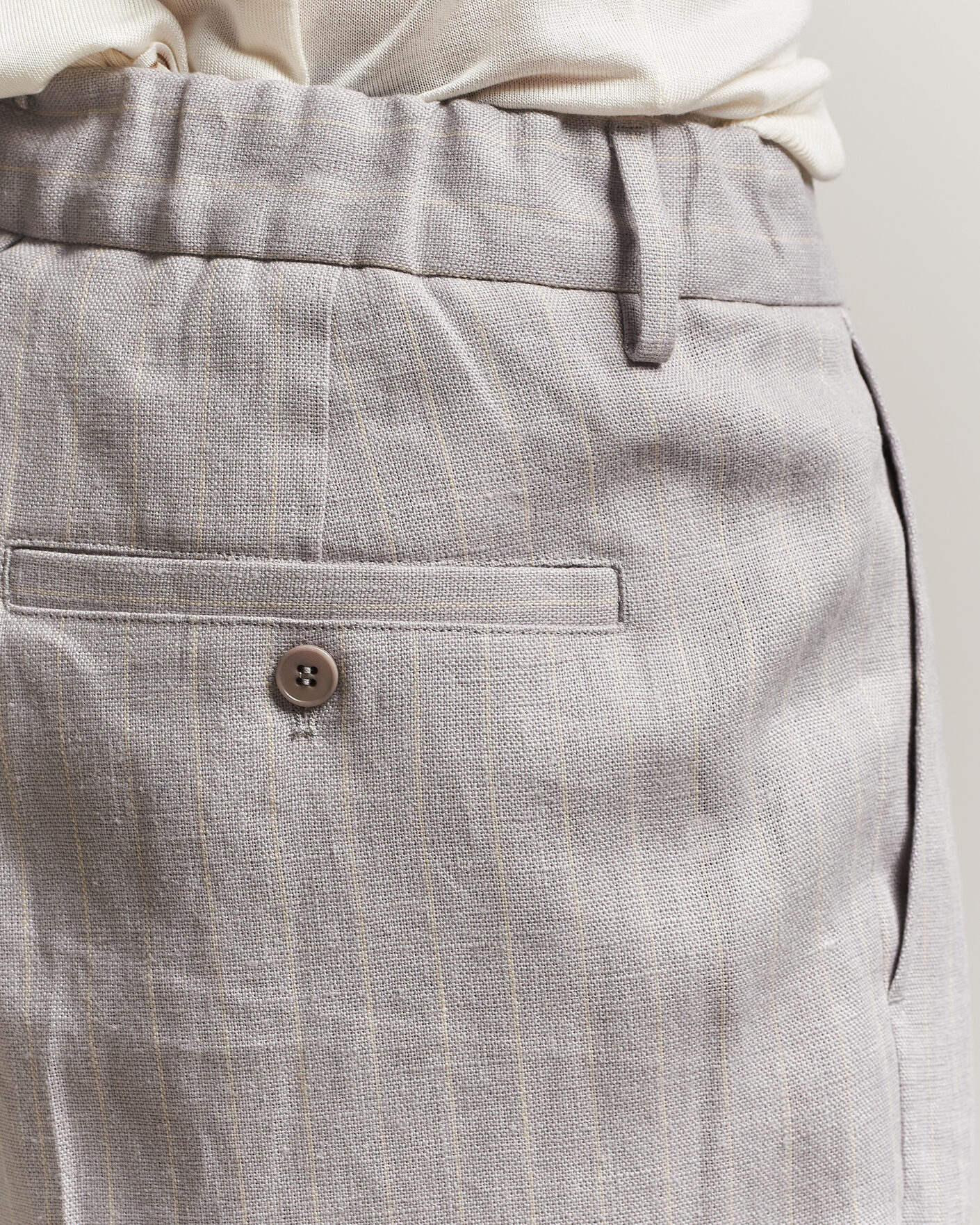 NN07 Kay Pinstriped Pleated Linen Trousers Grey at CareOfCarl.com