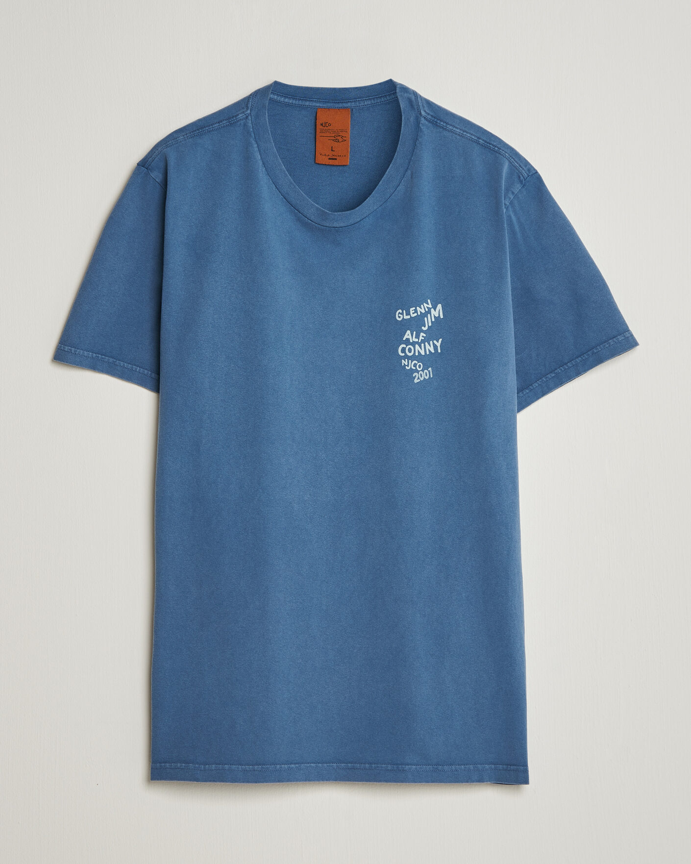 Men | T-Shirts | Nudie Jeans | Roy OG Line-Up T-Shirt French Blue