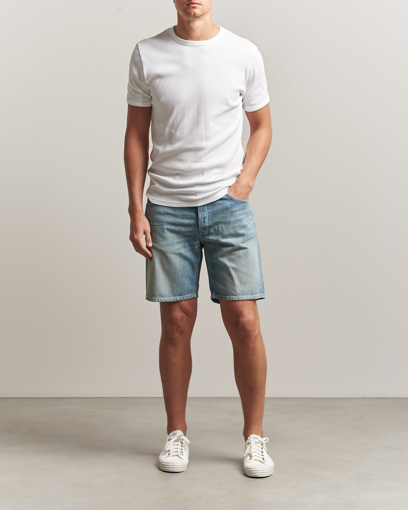 Men | Shorts | Nudie Jeans | Seth Denim Shorts Drift Wood Light Blue