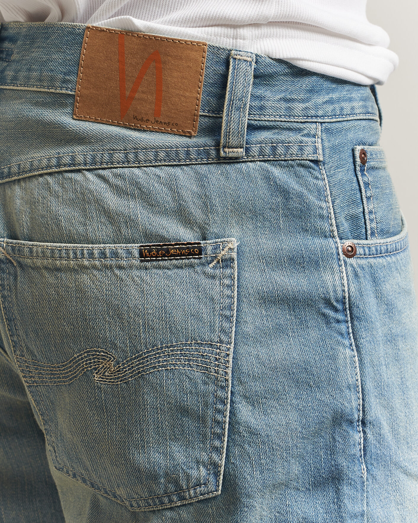 Men | Shorts | Nudie Jeans | Seth Denim Shorts Drift Wood Light Blue