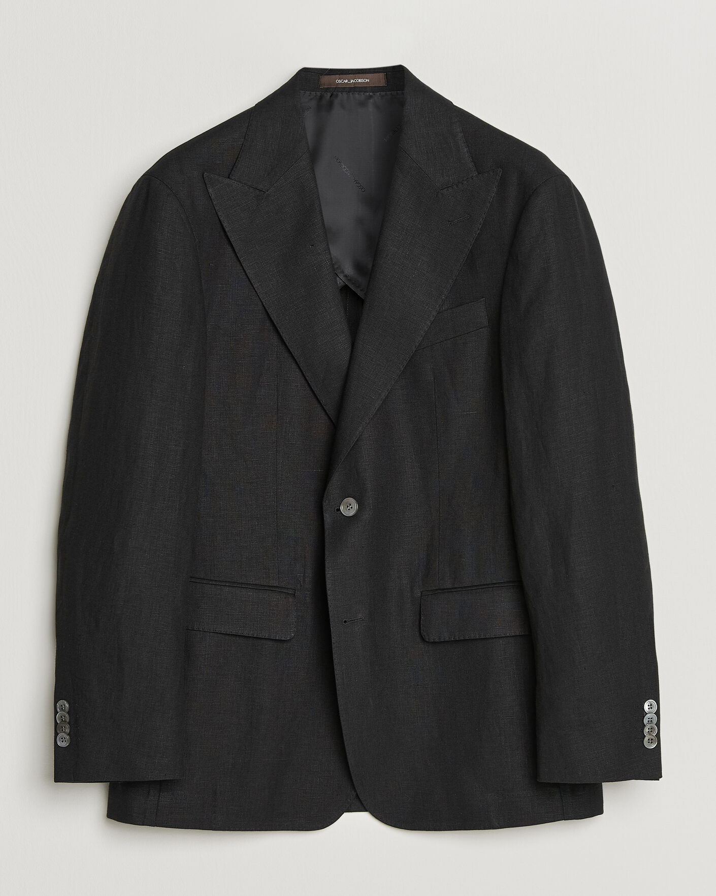 Men | Blazers | Oscar Jacobson | Rufus Soft Linen Blazer Black