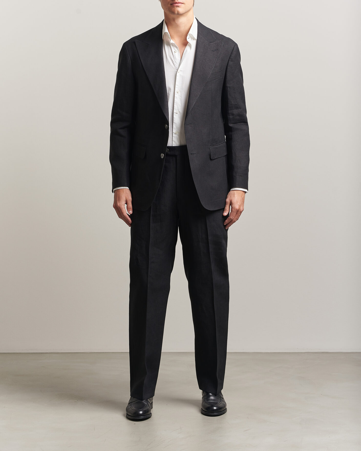 Men | Blazers | Oscar Jacobson | Rufus Soft Linen Blazer Black