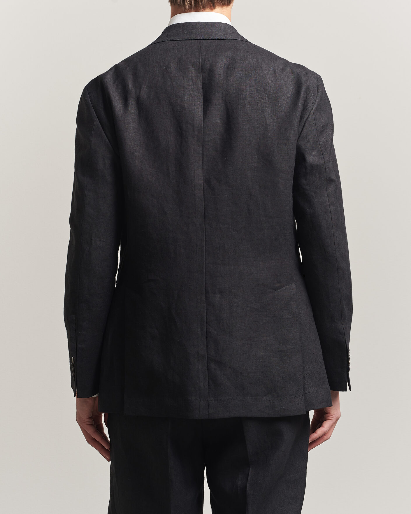 Men | Blazers | Oscar Jacobson | Rufus Soft Linen Blazer Black