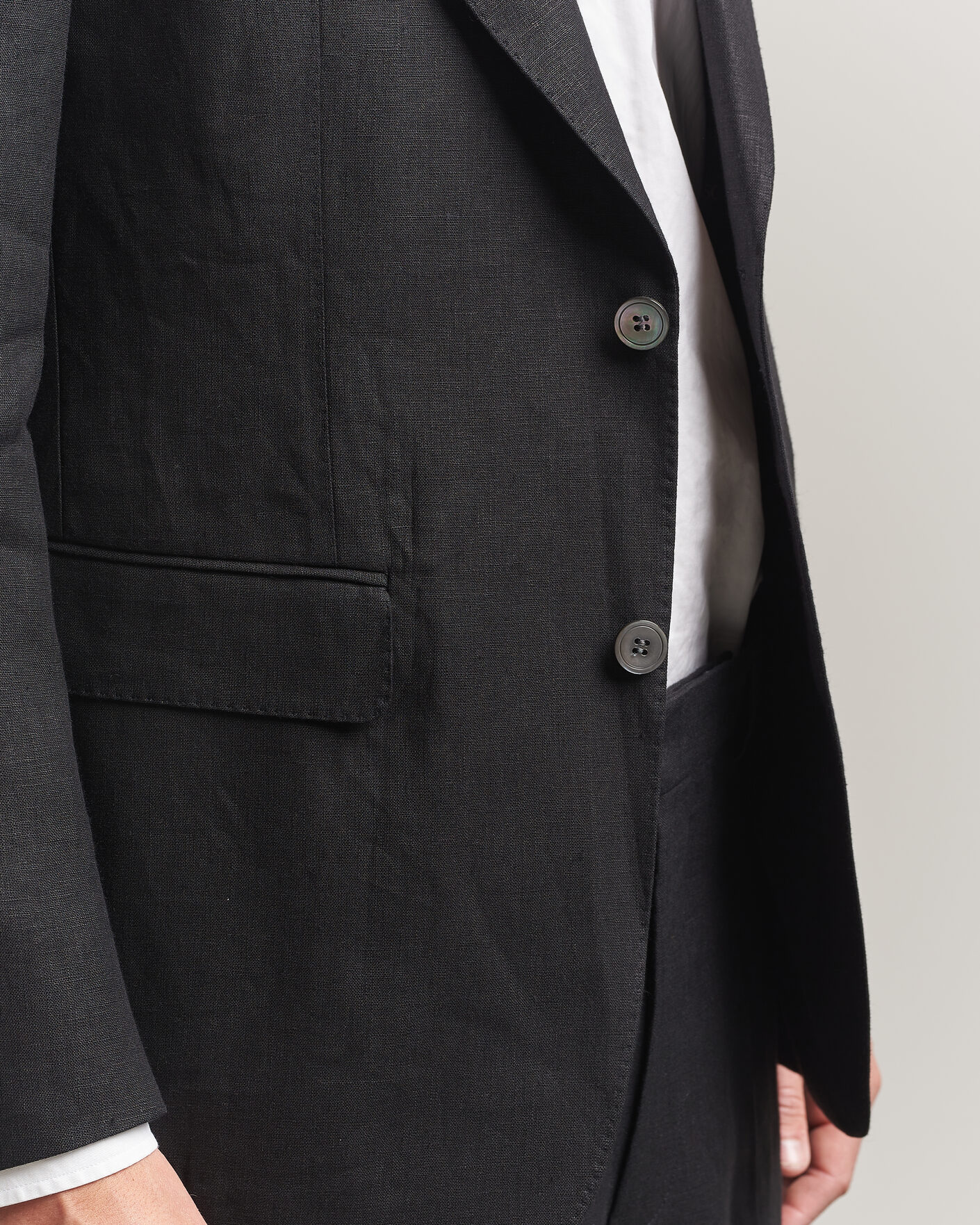 Men | Blazers | Oscar Jacobson | Rufus Soft Linen Blazer Black