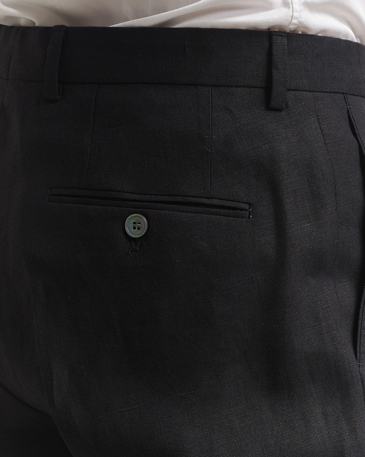 Men | Trousers | Oscar Jacobson | Dell S Linen Trousers Black