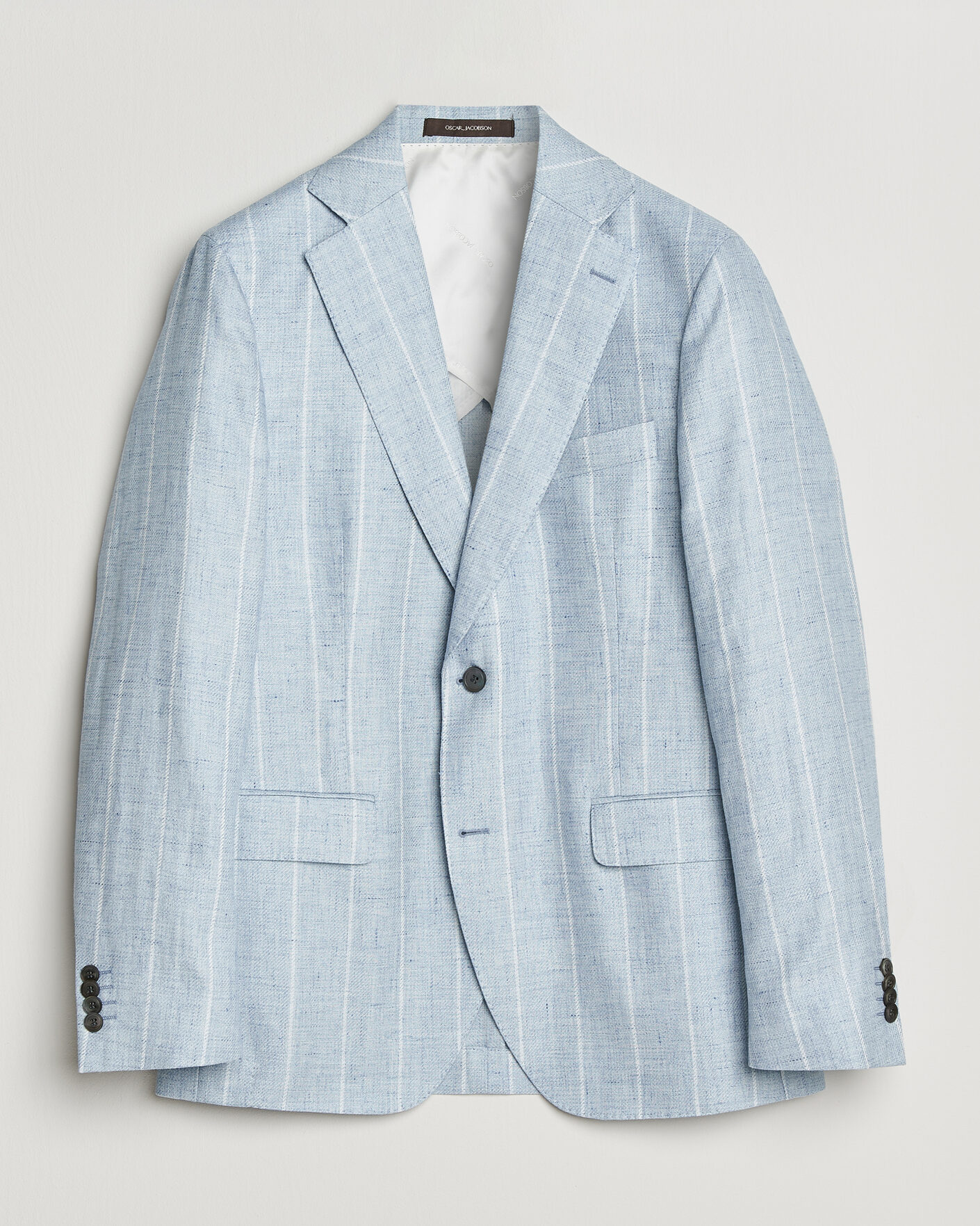 Men | Blazers | Oscar Jacobson | Ferry Soft Linen/Cotton Blazer Light Blue