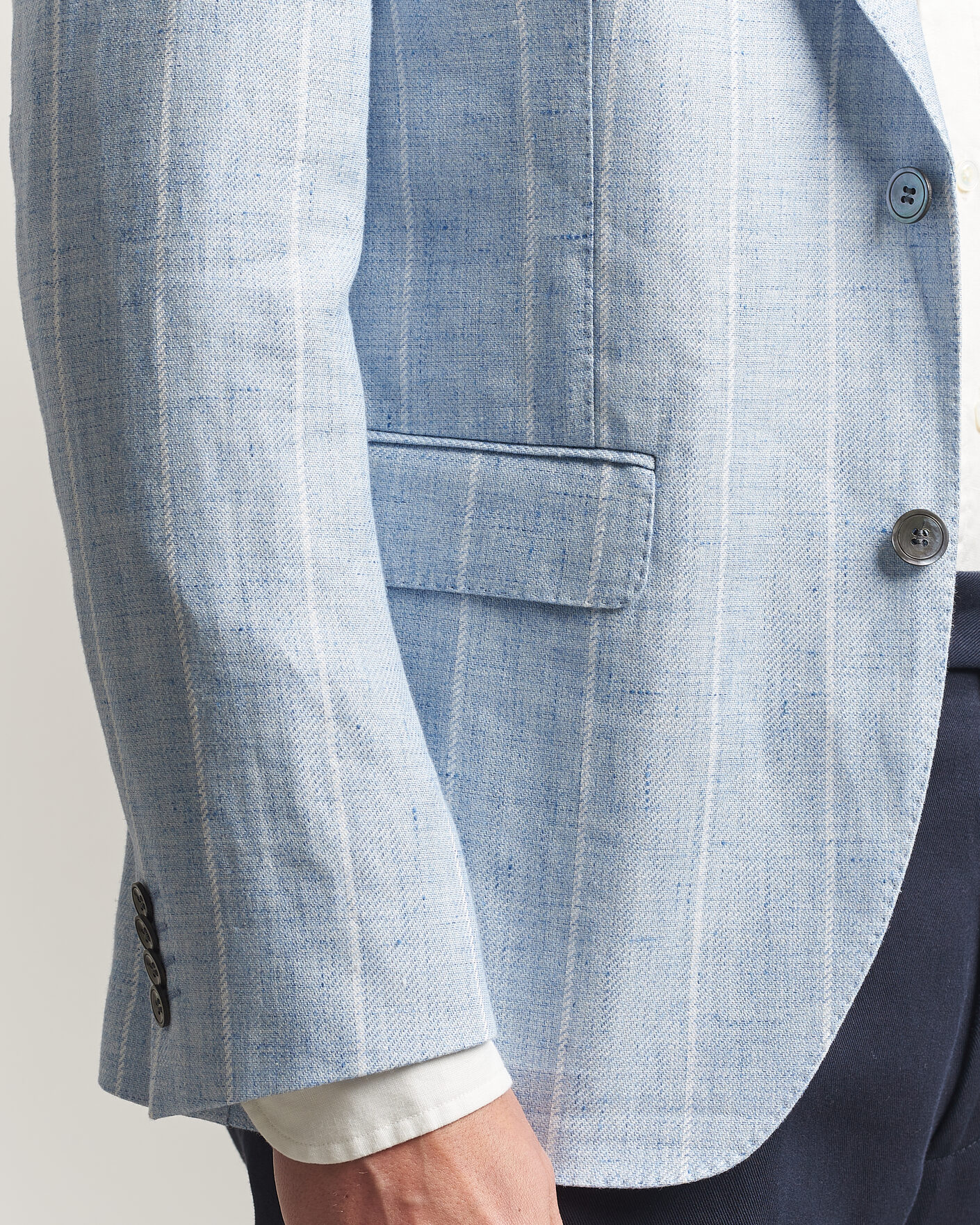 Men | Blazers | Oscar Jacobson | Ferry Soft Linen/Cotton Blazer Light Blue
