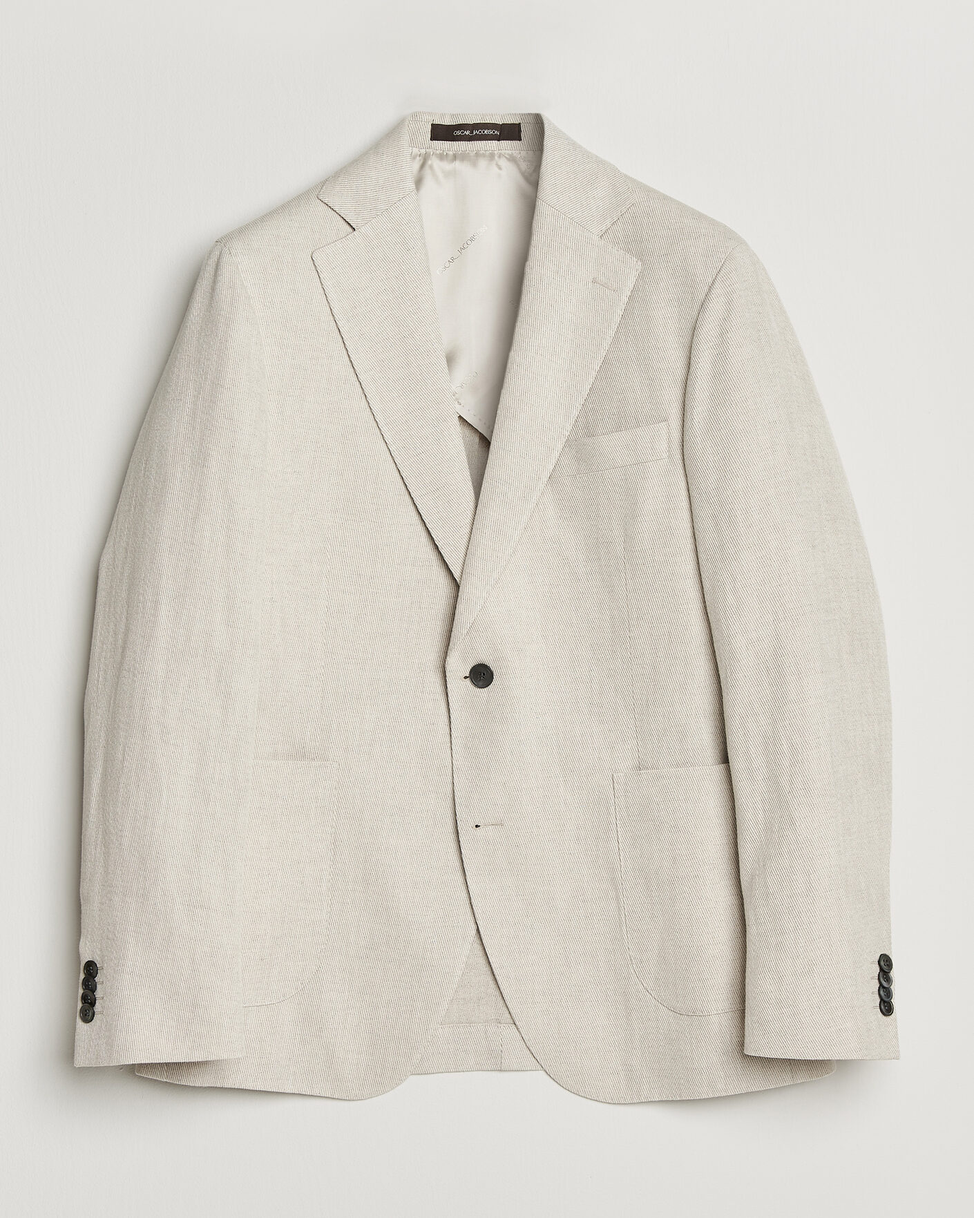 Men | Blazers | Oscar Jacobson | Ferry Patch Cotton/Linen Blazer Off White