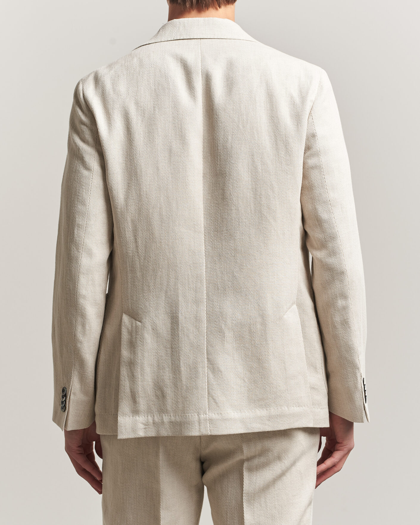 Men | Blazers | Oscar Jacobson | Ferry Patch Cotton/Linen Blazer Off White