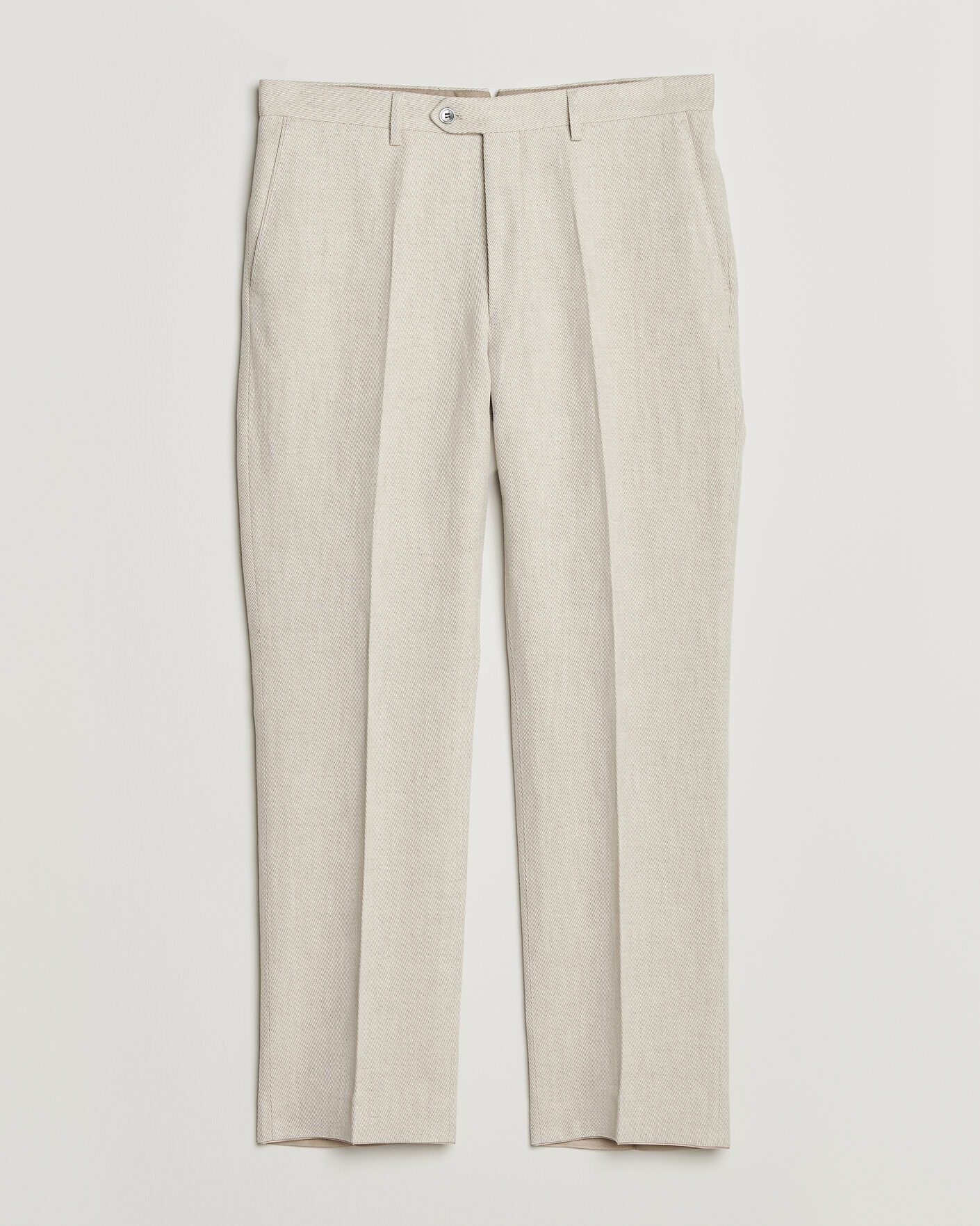 Men | Trousers | Oscar Jacobson | Dell Cotton/Linen Trousers Off White