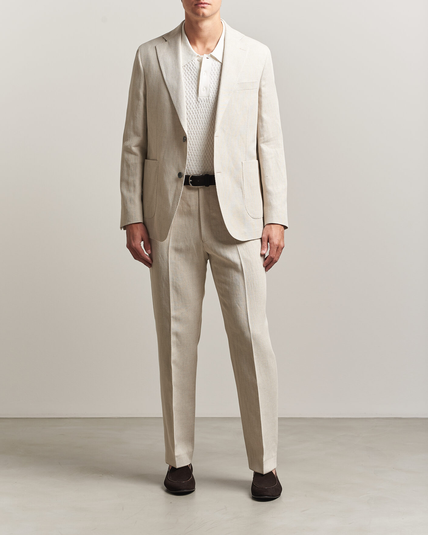 Men | Trousers | Oscar Jacobson | Dell Cotton/Linen Trousers Off White