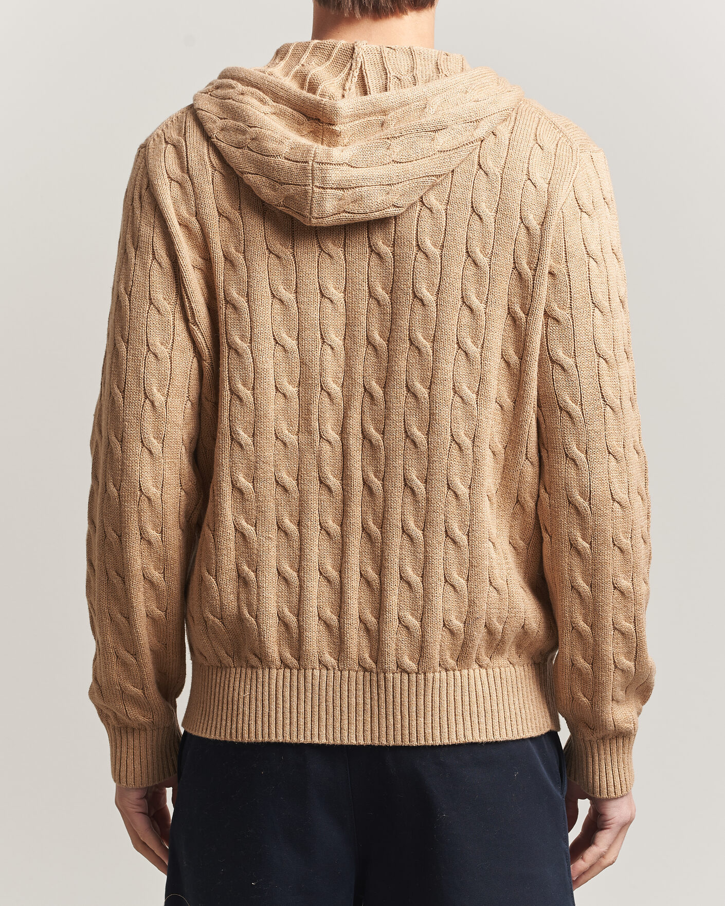 Men | Sweaters & Knitwear | Polo Ralph Lauren | Knitted Full Zip Sweater Camel Melange