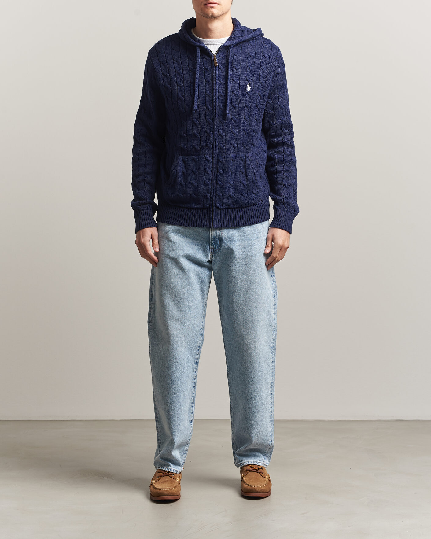 Men | Sweaters & Knitwear | Polo Ralph Lauren | Knitted Full Zip Sweater Bright Navy