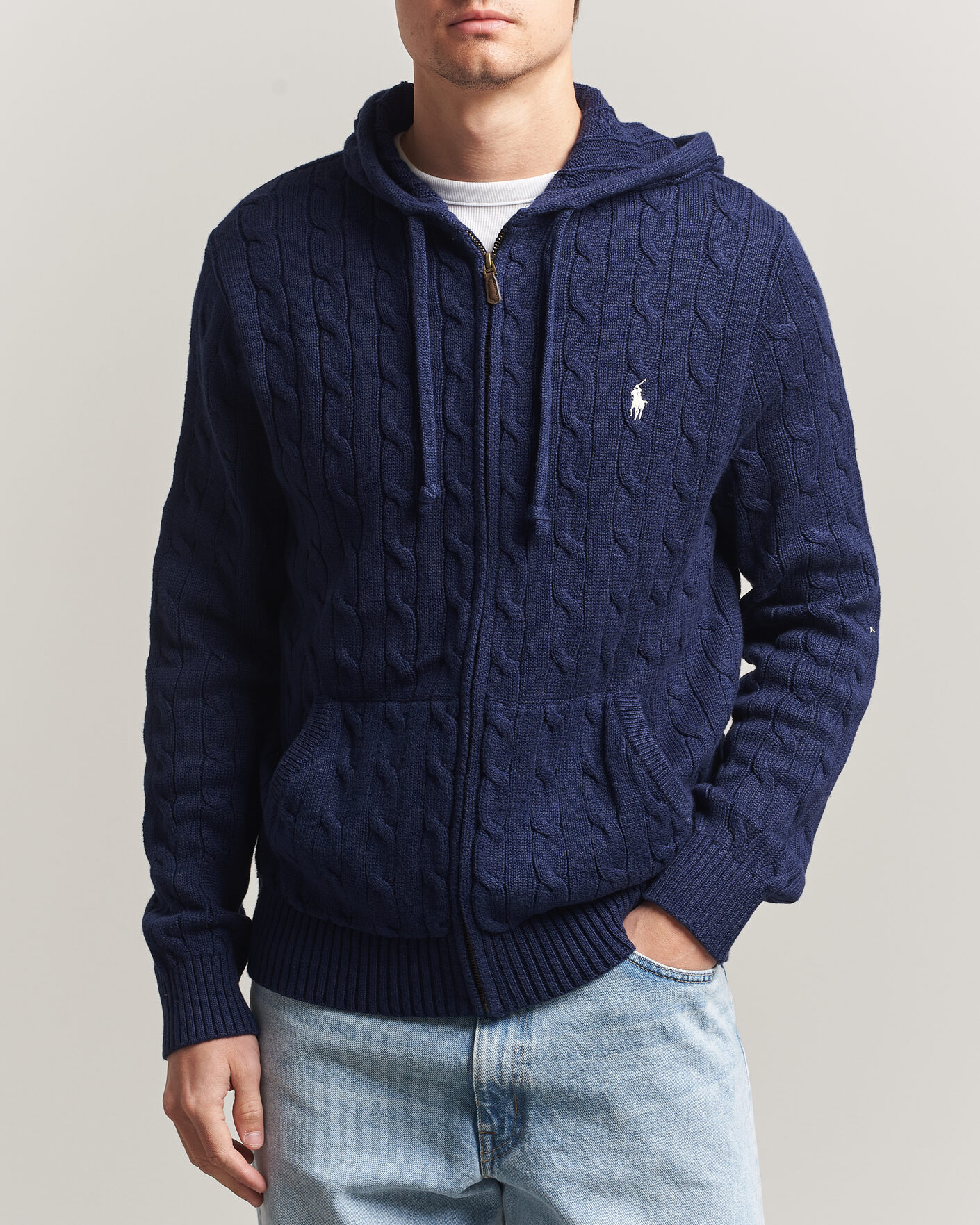 Men | Sweaters & Knitwear | Polo Ralph Lauren | Knitted Full Zip Sweater Bright Navy