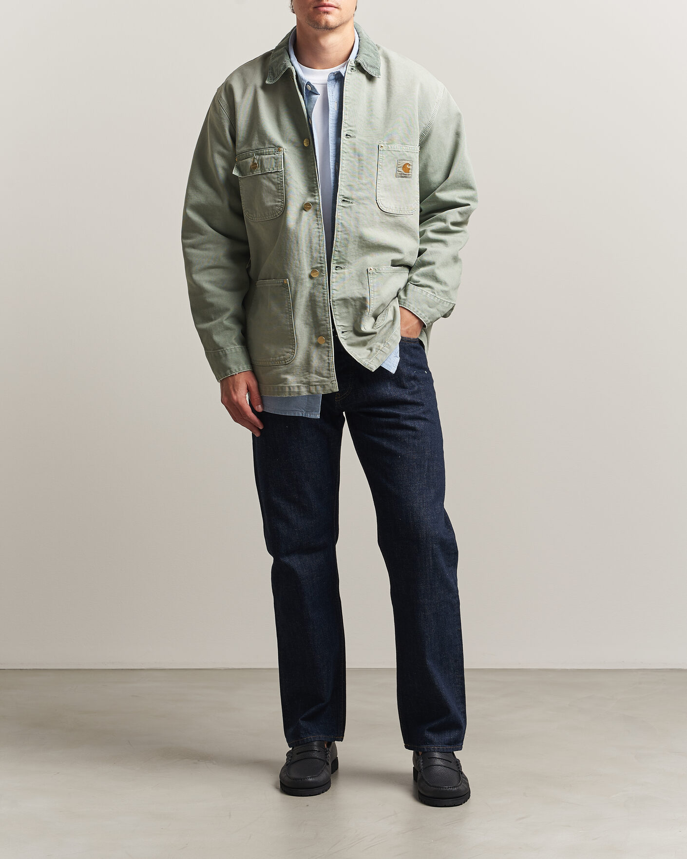 Carhartt WIP OG Dearborn Canvas Chore Coat Shady Green at