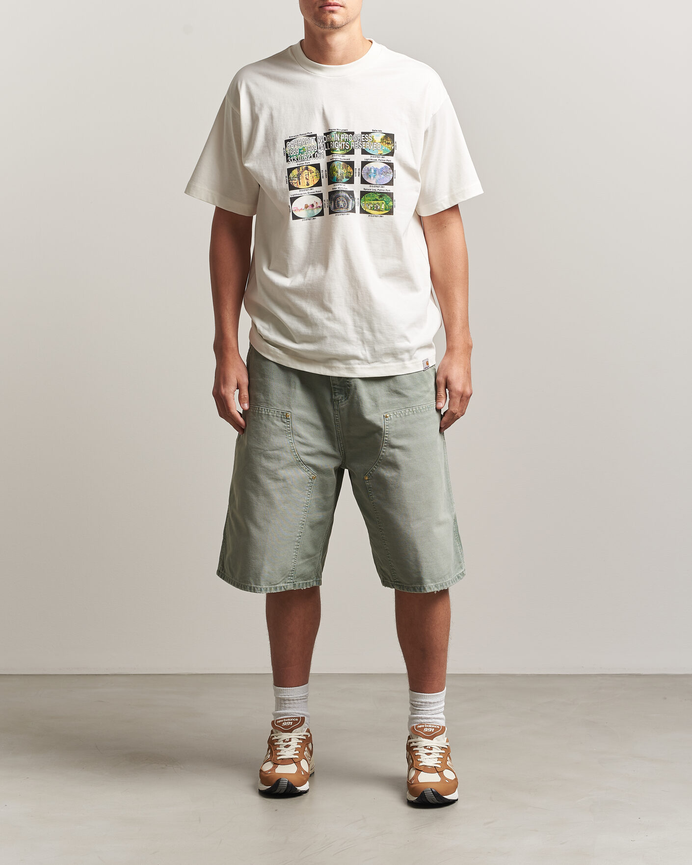Men | Shorts | Carhartt WIP | OG Dearborn Canvas Double Knee Shorts Shady Green