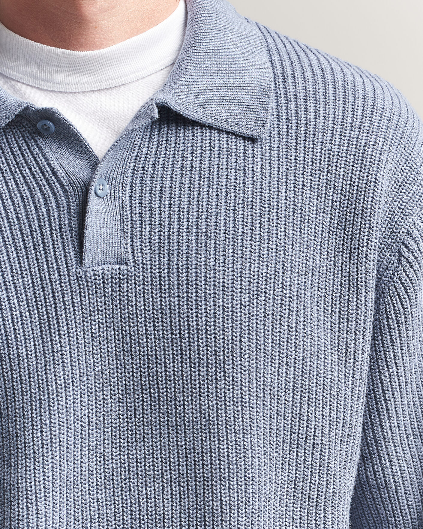 Men | Sweaters & Knitwear | Carhartt WIP | Miles Knitted Cotton Polo Shad Blue