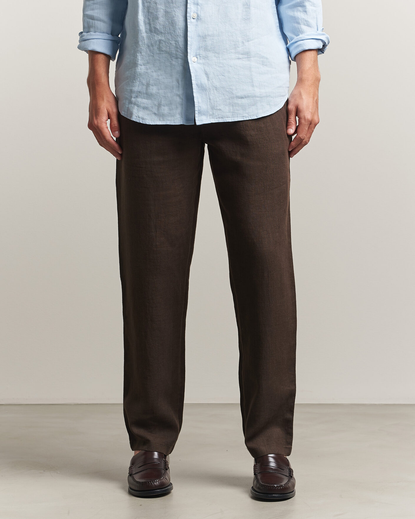 Men | Trousers | Samsøe Samsøe | Jabari Linen Drawstring Trousers Turkish Coffee