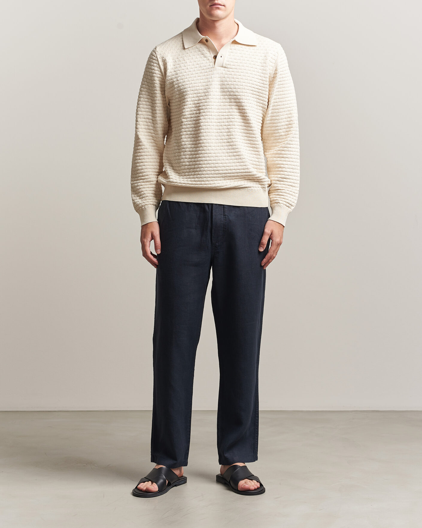 Men | Trousers | Samsøe Samsøe | Jabari Linen Drawstring Trousers Salute Navy